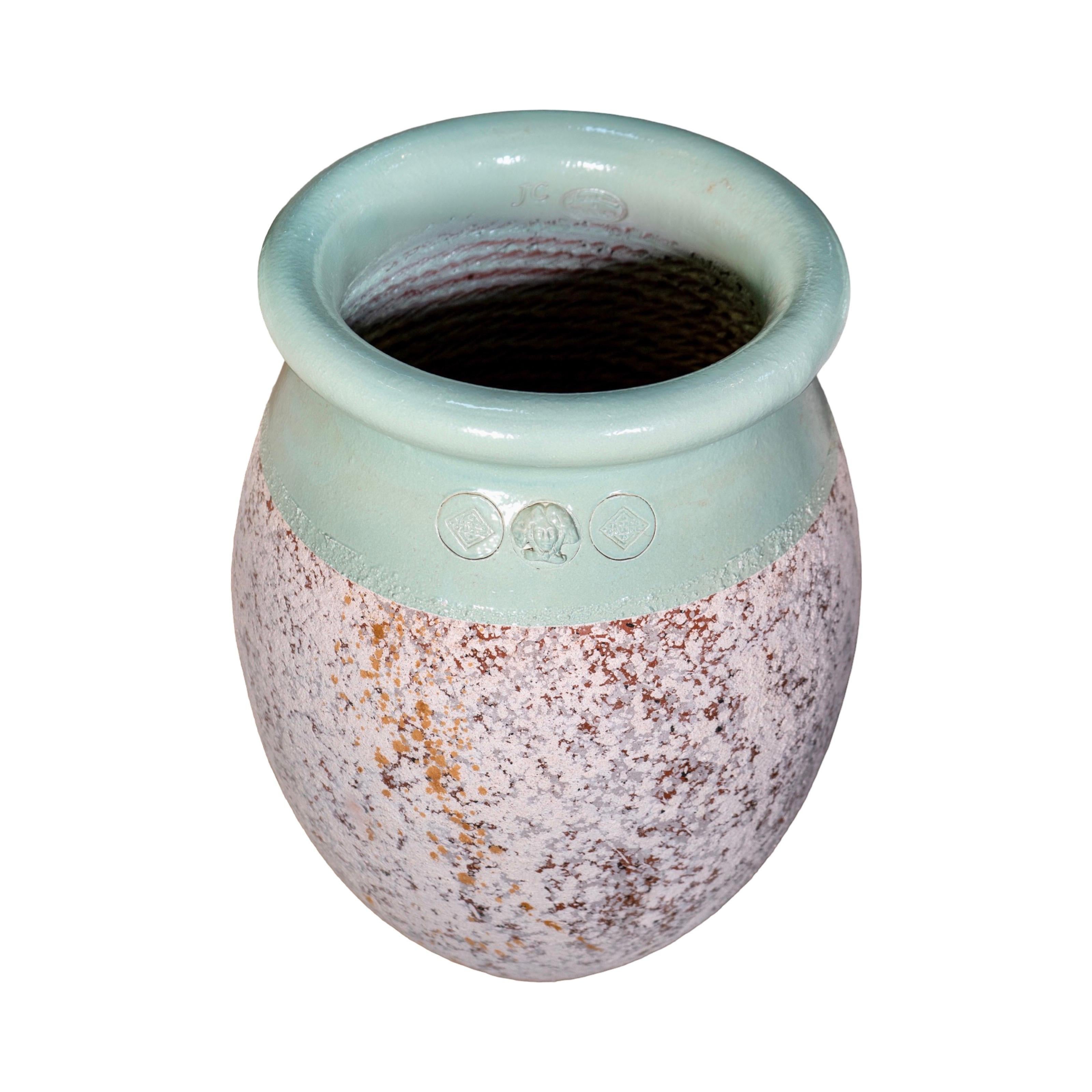 Contemporary French Glazed Terracotta Olive Jar For Sale 2
