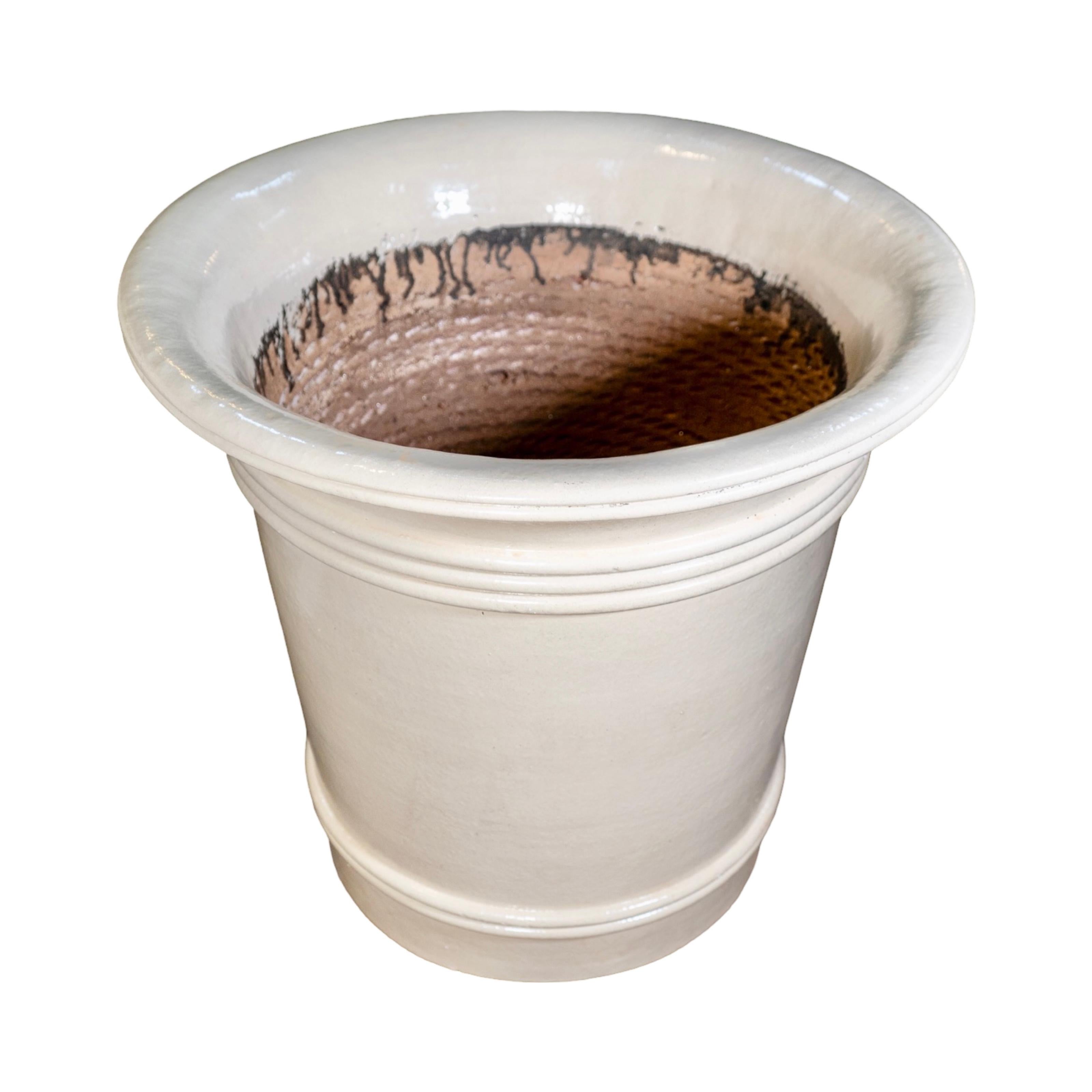 Contemporary French Terracotta Glazed Art Deco Vase For Sale 2