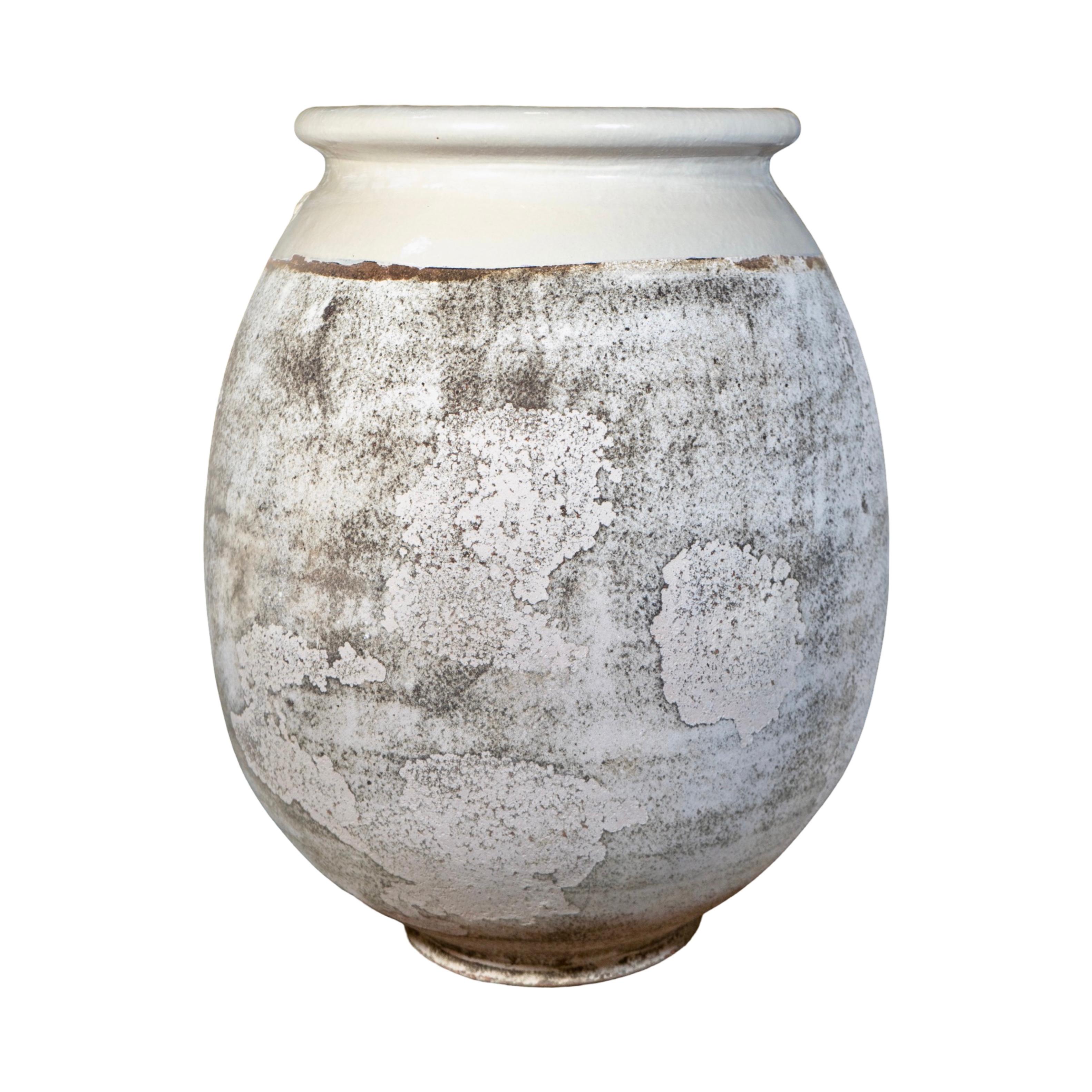 Contemporary French Glazed Terracotta Olive Jar For Sale 3