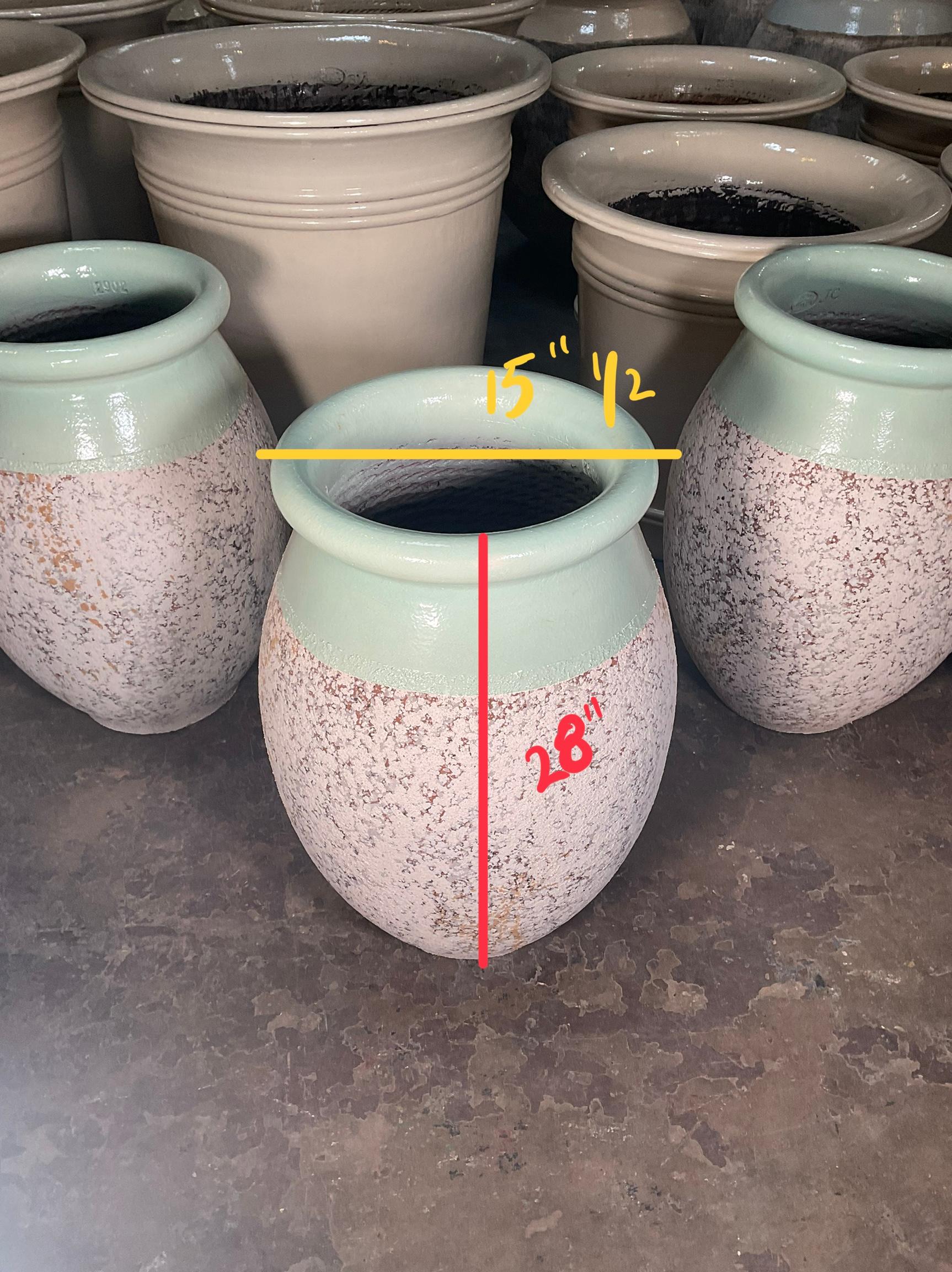 Contemporary French Glazed Terracotta Olive Jar For Sale 6
