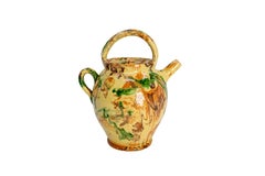 French Terracotta Glazed Polychrome Jug or Pitcher, circa 1900