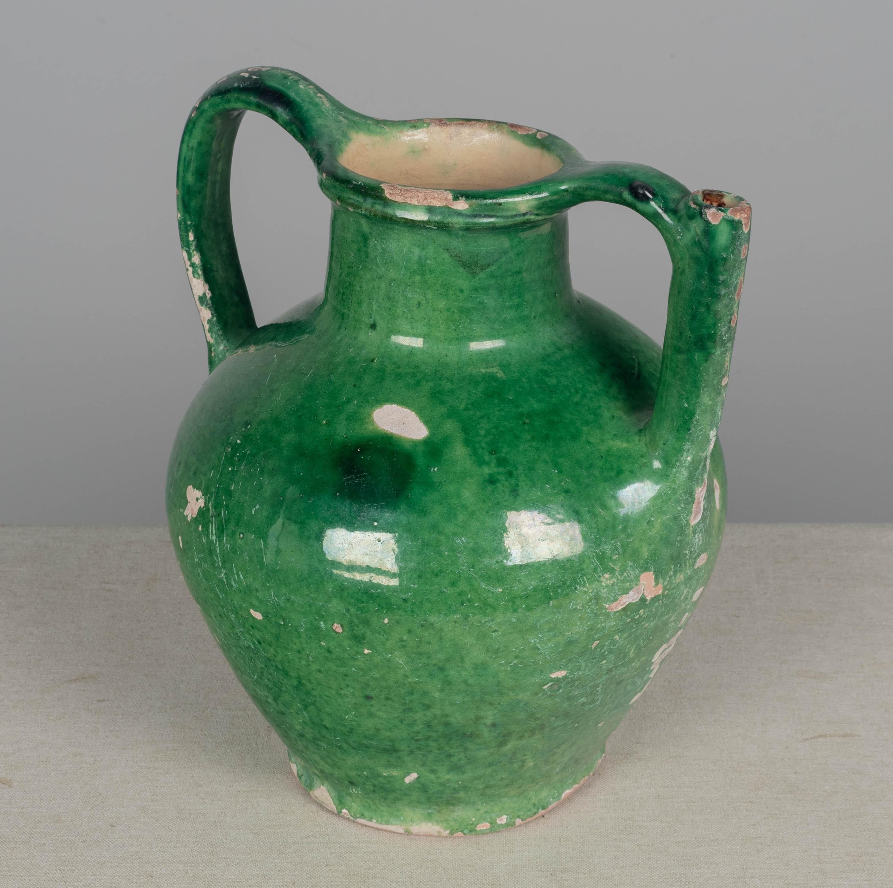 French Terracotta Glazed Vinegar or Water Jug 12