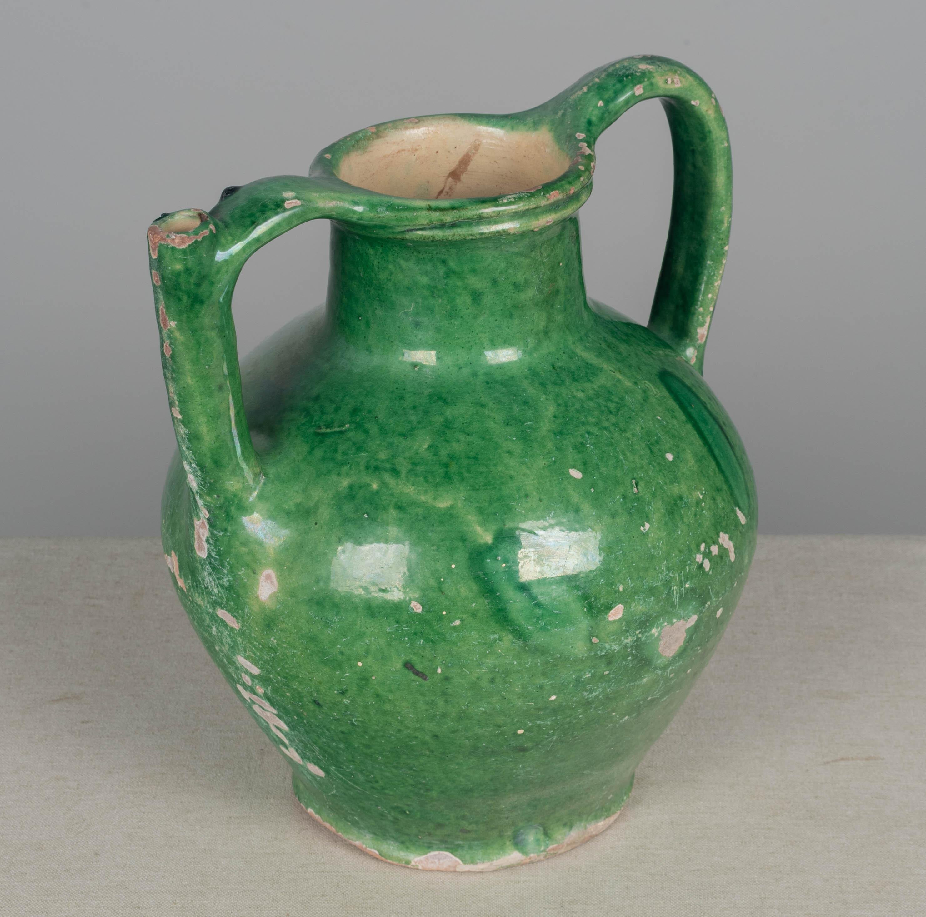 French Terracotta Glazed Vinegar or Water Jug 12