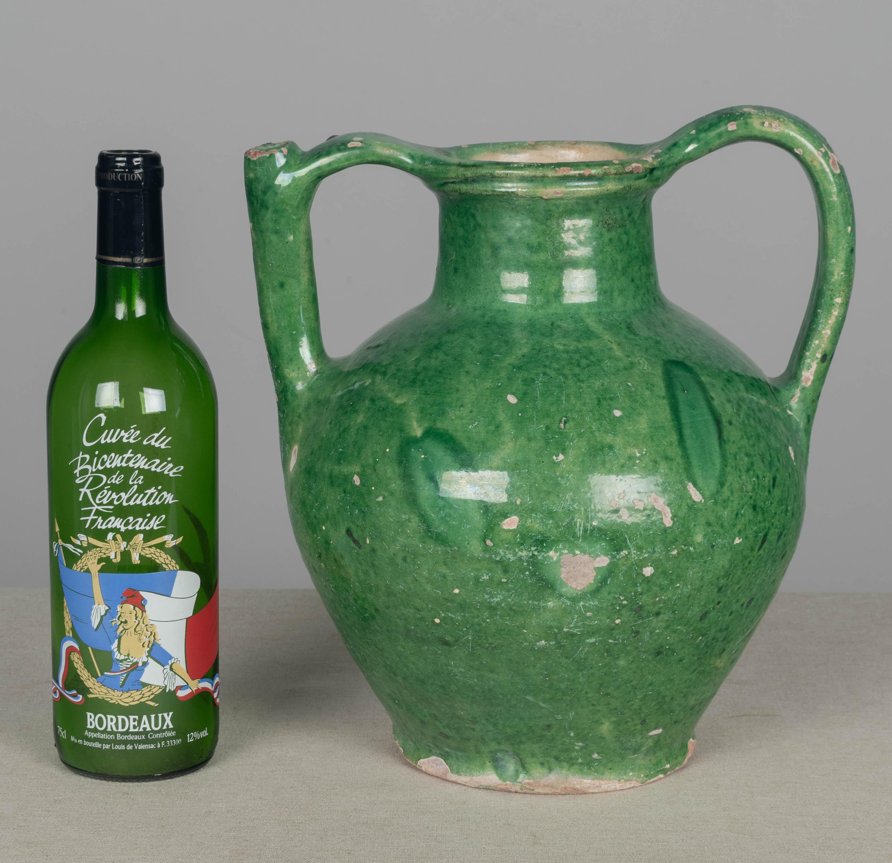 Beaux Arts French Terracotta Glazed Vinegar or Water Jug 12