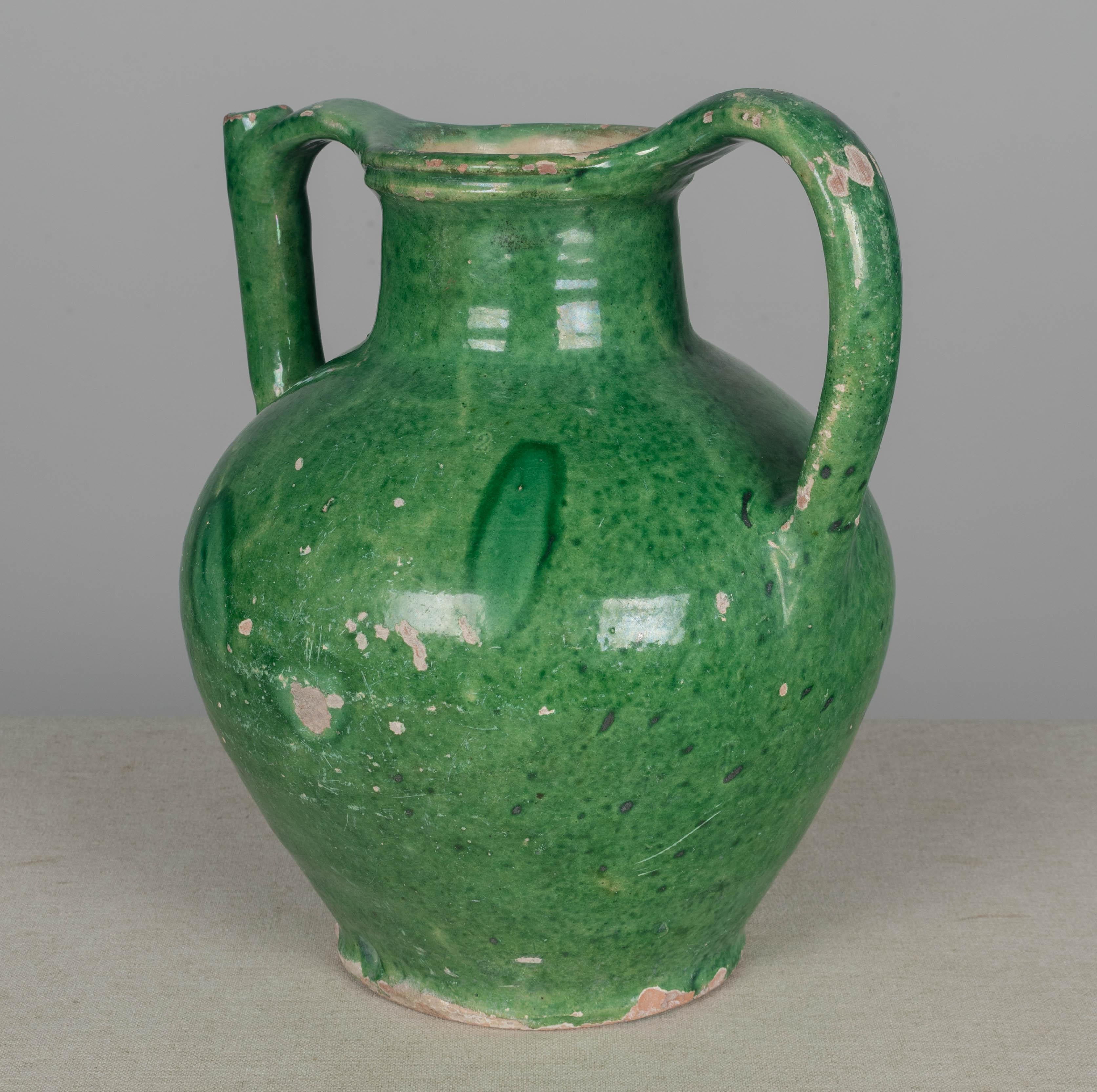 French Terracotta Glazed Vinegar or Water Jug 12
