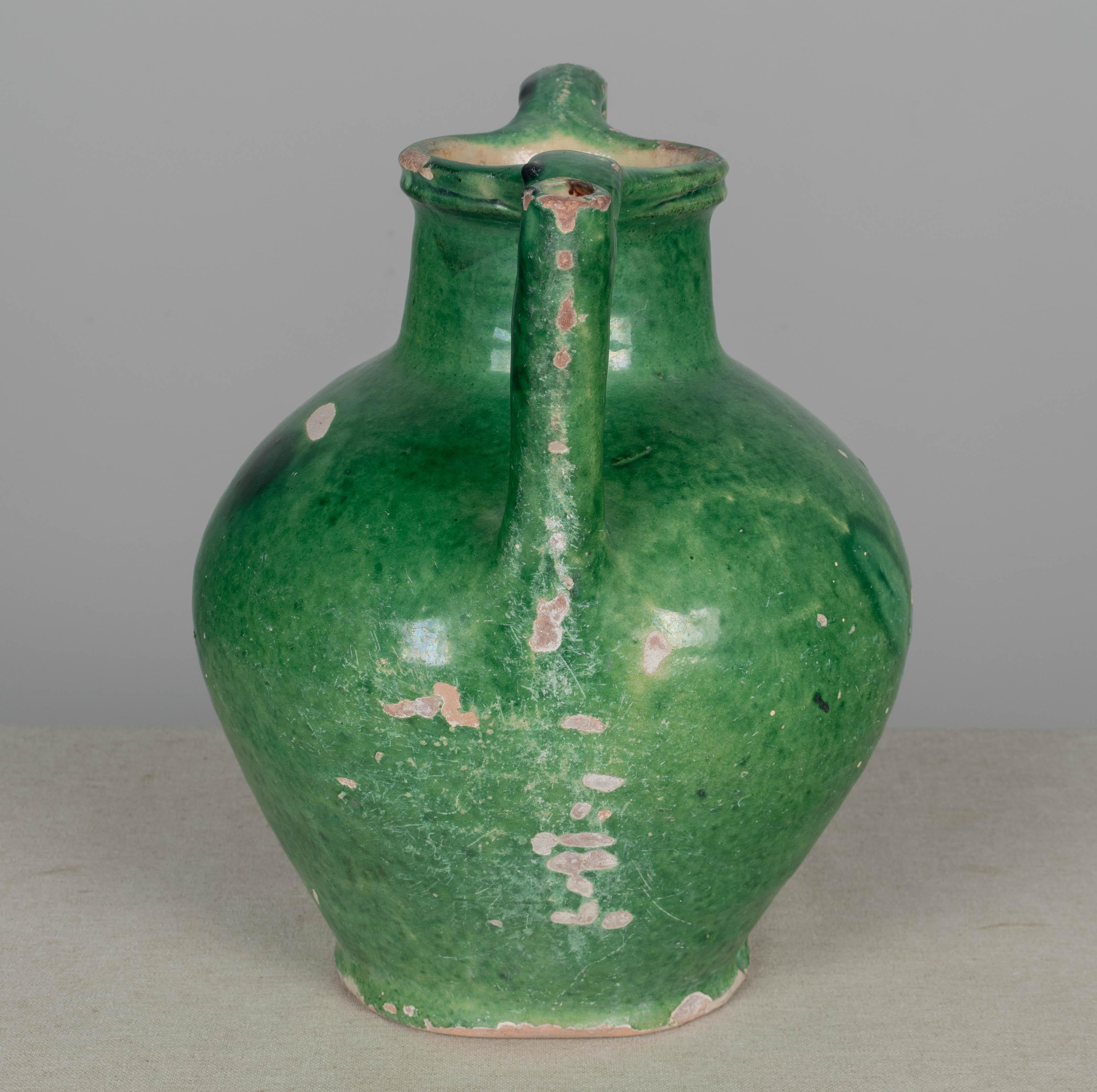 French Terracotta Glazed Vinegar or Water Jug 12