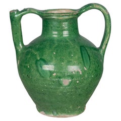 Jarra francesa de terracota esmaltada para vinagre o agua