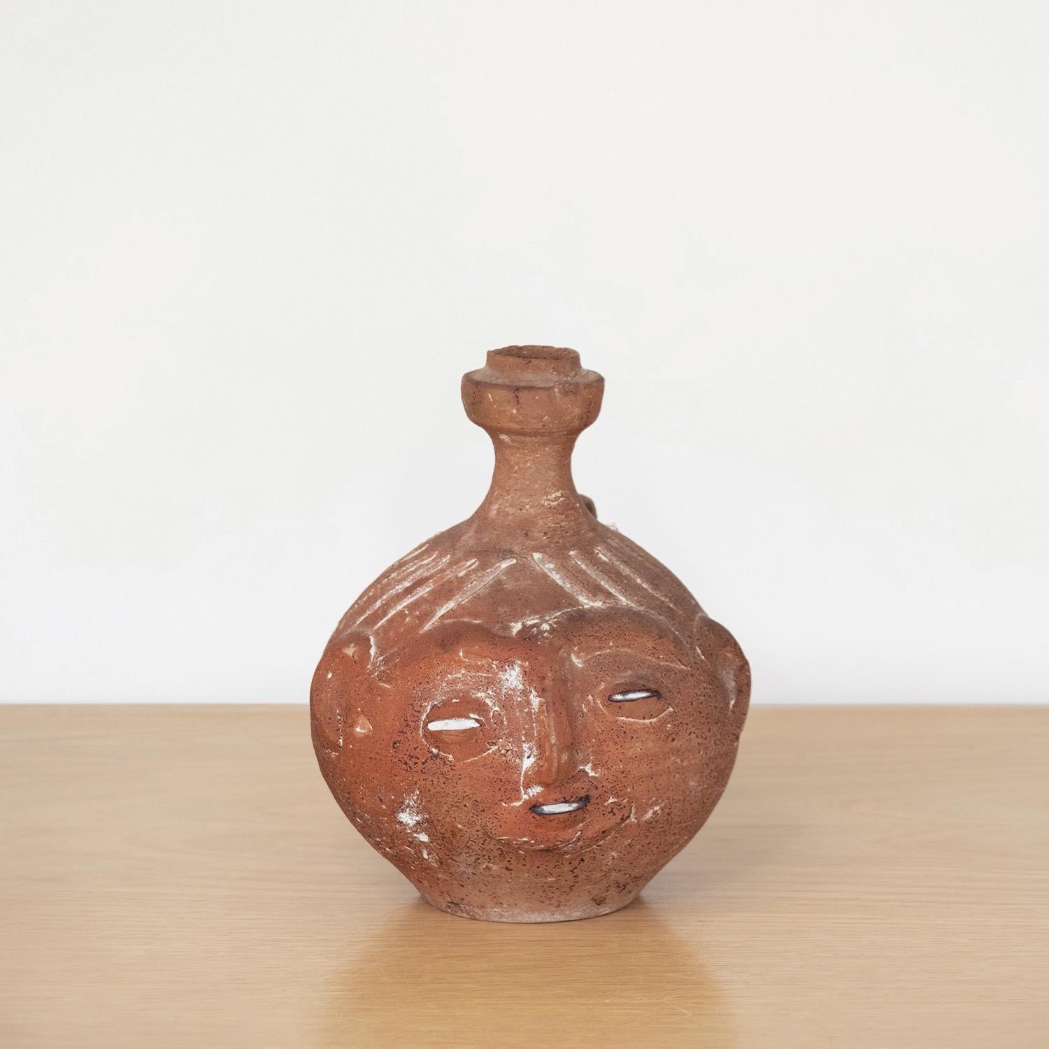 French Terracotta Head Vase In Good Condition In Los Angeles, CA