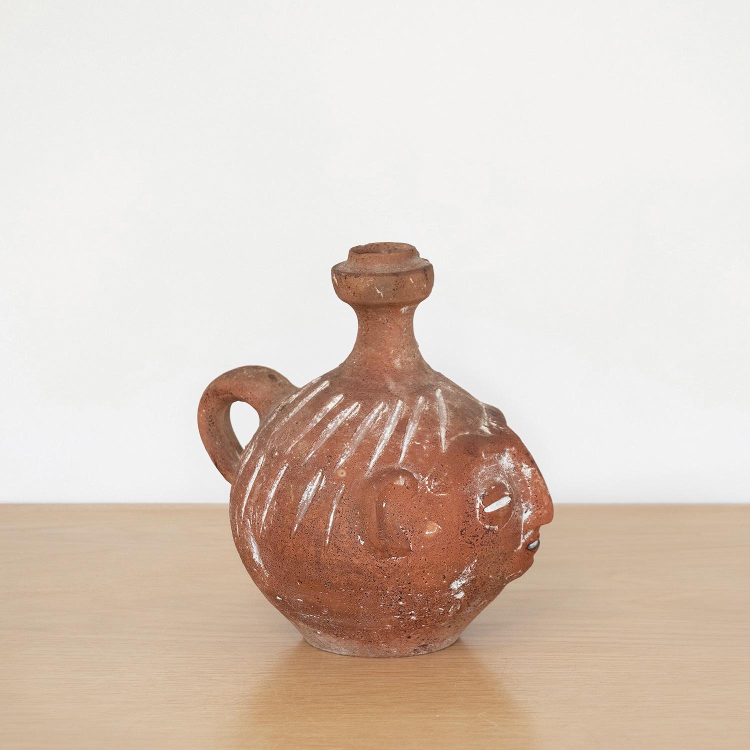 20th Century French Terracotta Head Vase