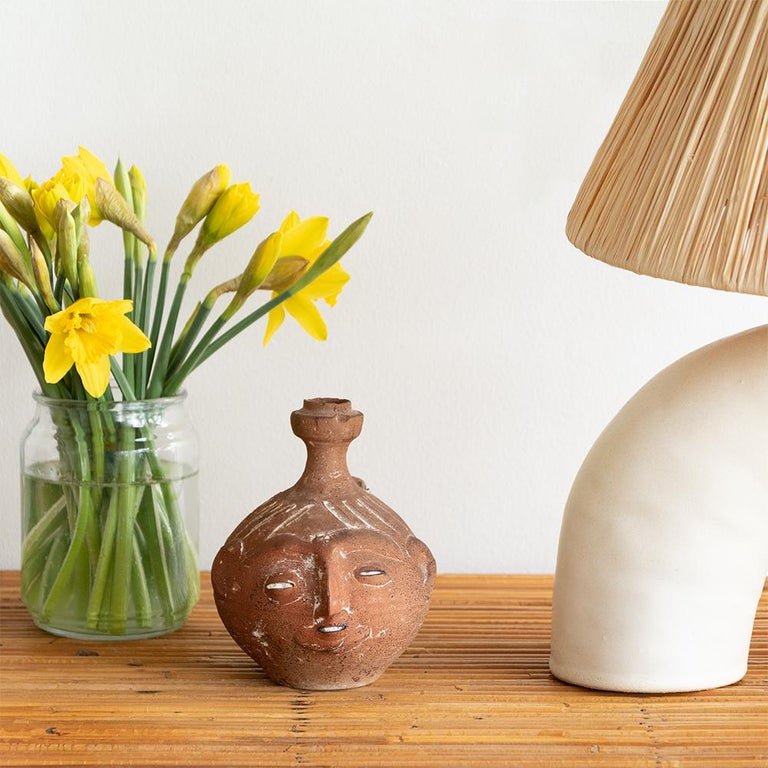 French Terracotta Head Vase For Sale at 1stDibs