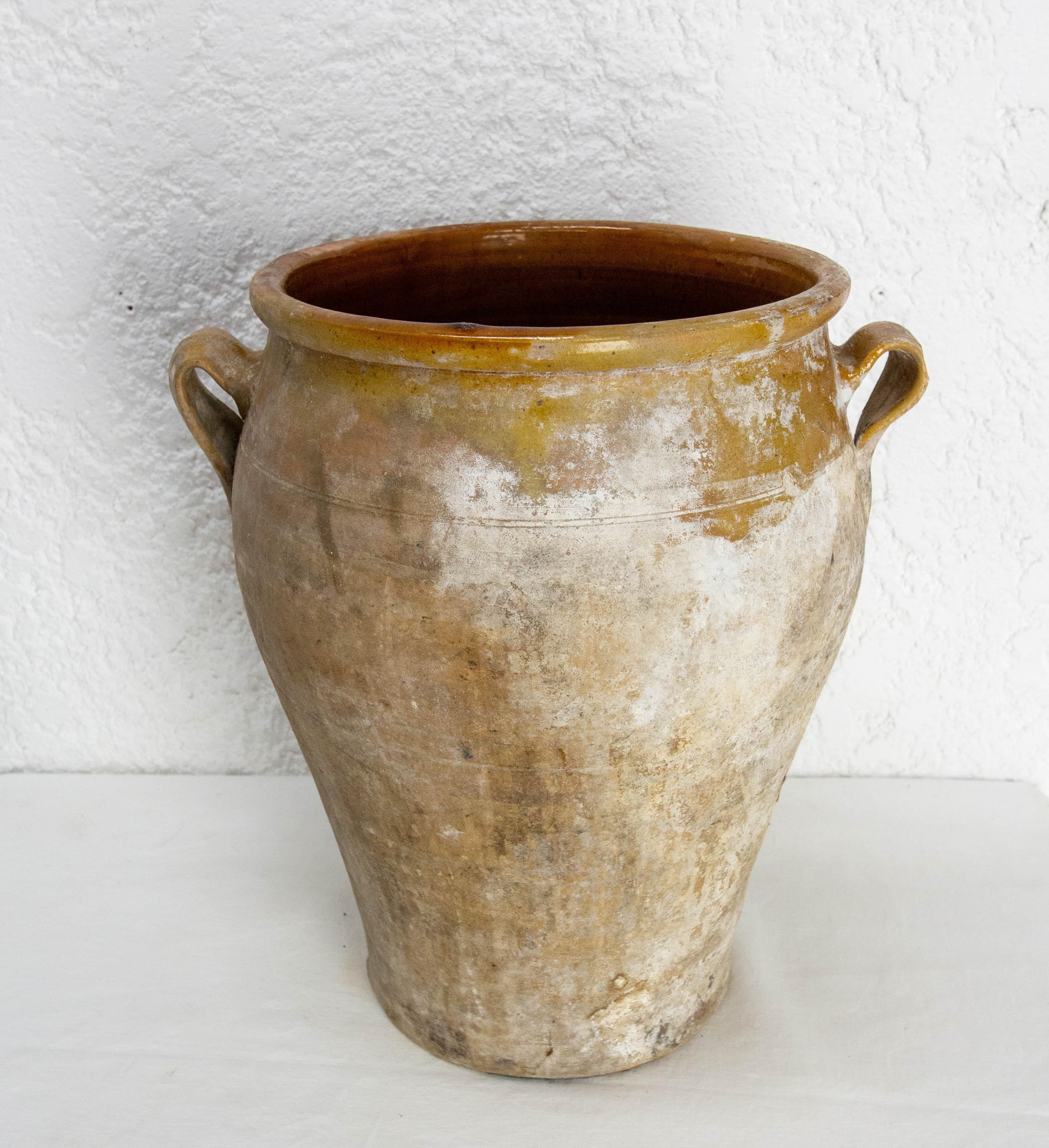 Jarra francesa de terracota vidriada en marrón, finales del siglo XIX Provincial francés en venta