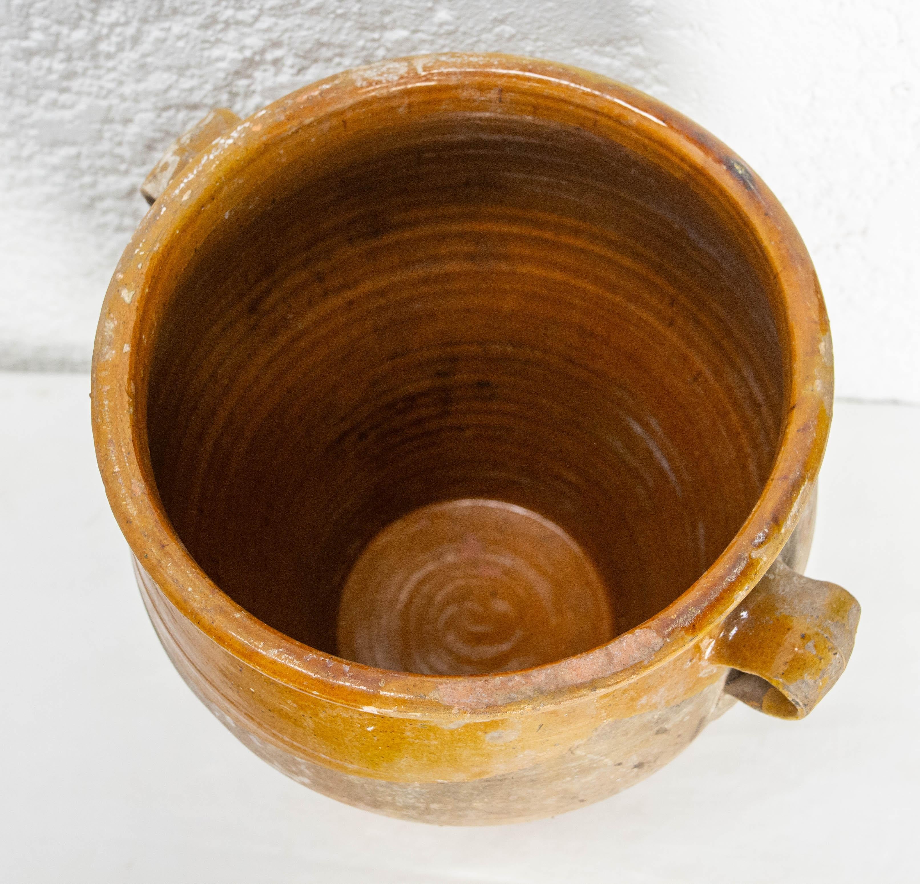 Jarra francesa de terracota vidriada en marrón, finales del siglo XIX en venta 1
