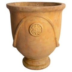 Französische Terrakotta-Terrakotta-Vase, große Vase, Pflanzgefäß, Anduze-Stil, Garten, 20. Jahrhundert