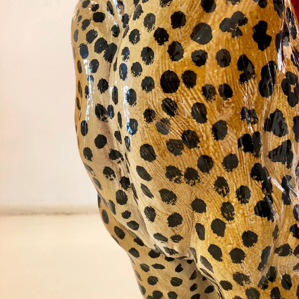 French Terracotta Leopard Decorative Sculpture, 1940s 3