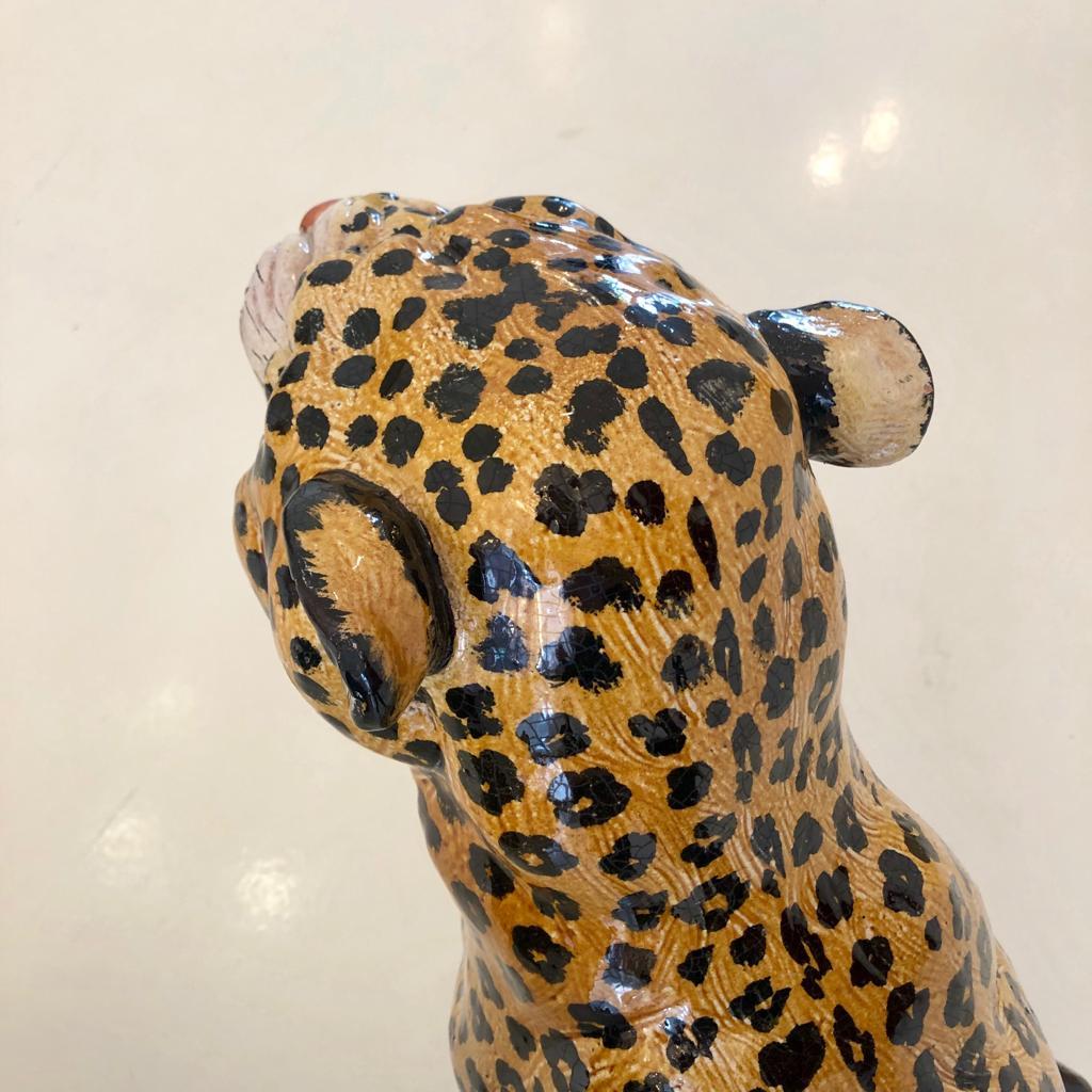 French Terracotta Leopard Decorative Sculpture, 1940s 6