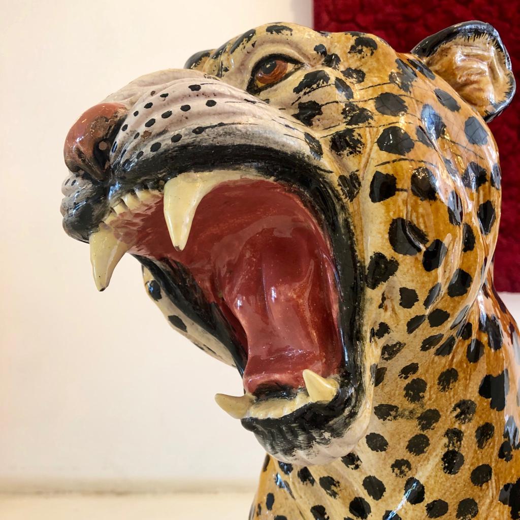 French Terracotta Leopard Decorative Sculpture, 1940s 7