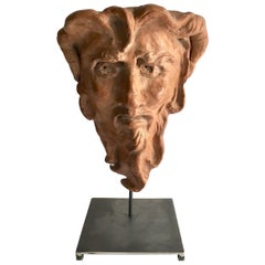 Máscara francesa de terracota de Fauno