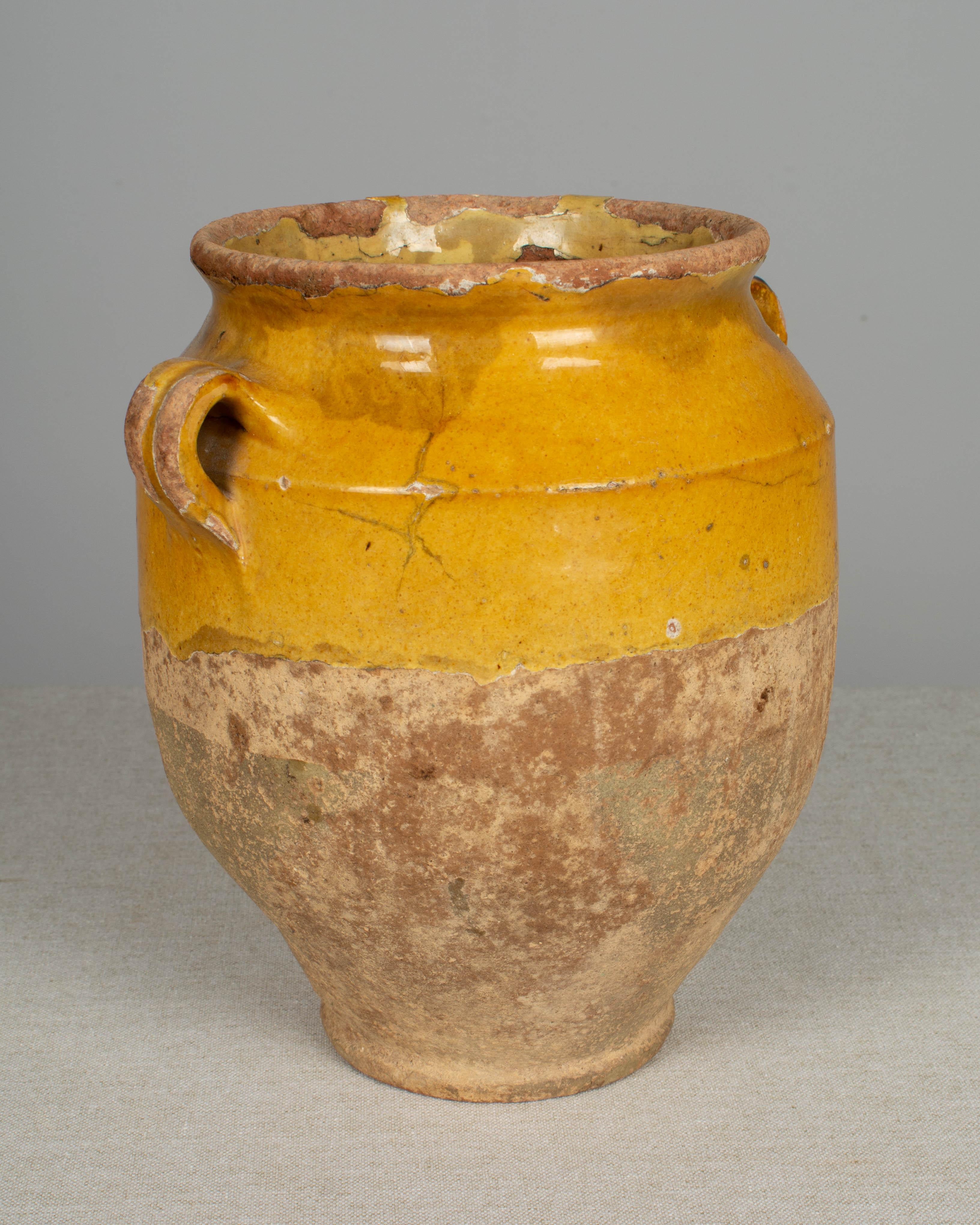 20th Century French Terracotta Ocre Confit Pot