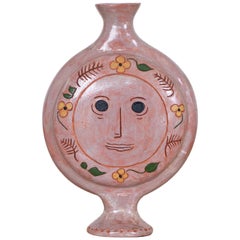 French Terracotta Painted Vase