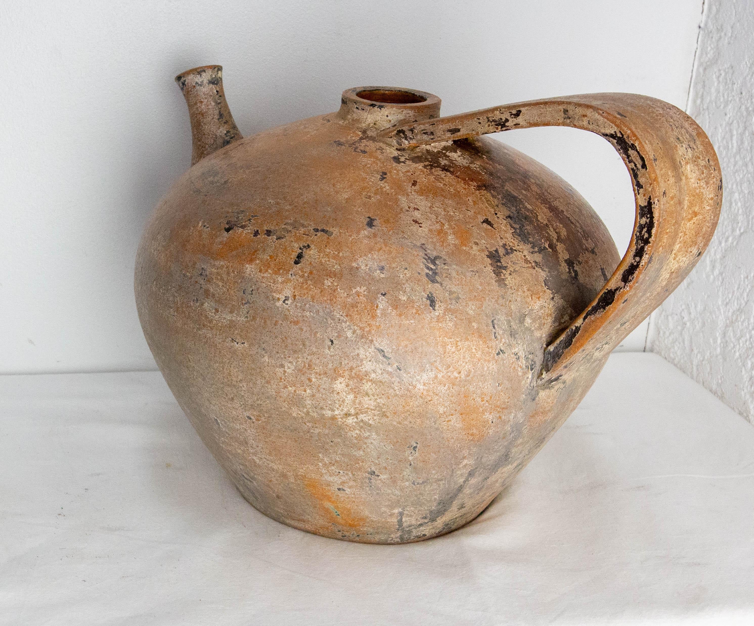 Mid-Century Modern French Terracotta Pitcher Patinated circa 1960 For Sale