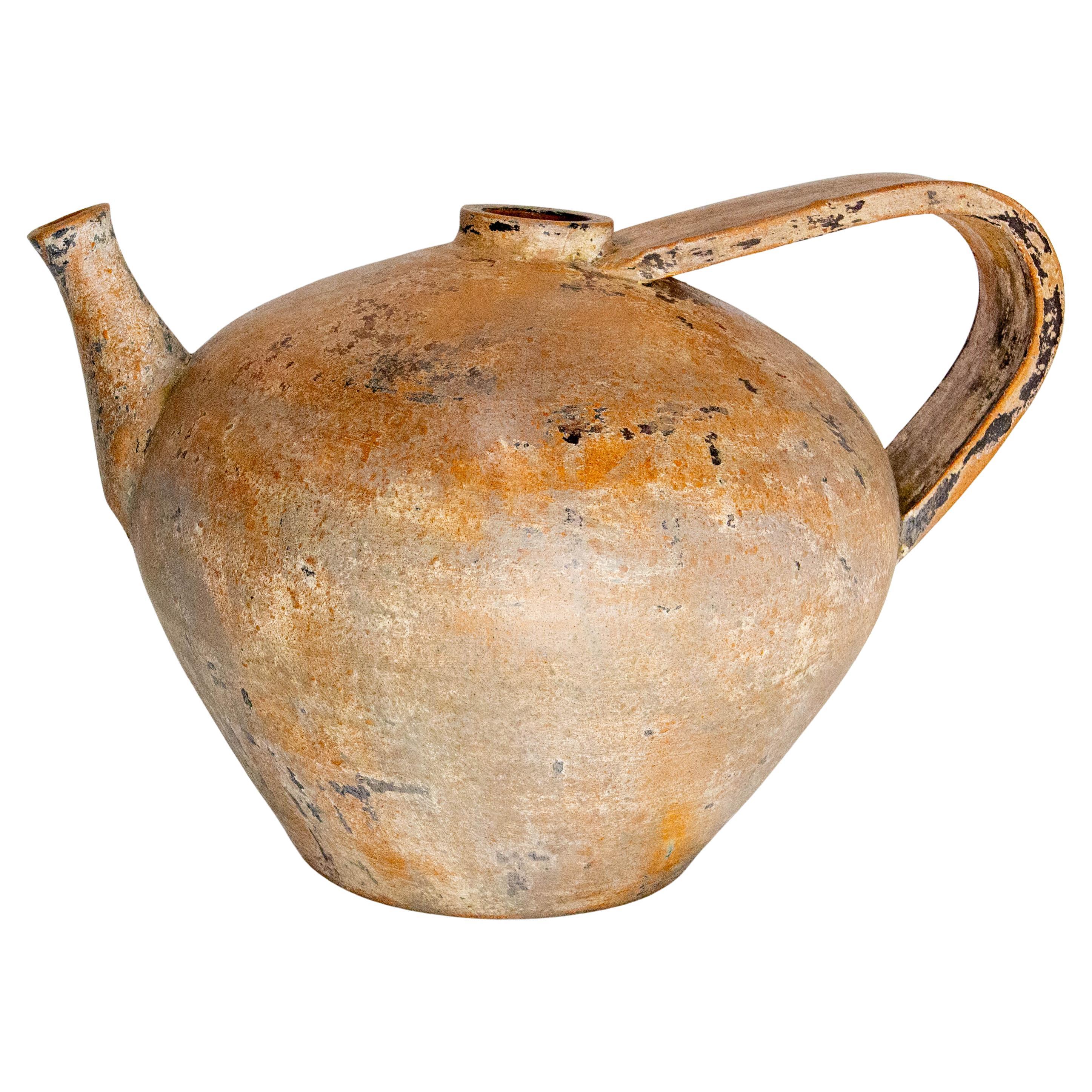 French Terracotta Pitcher Patinated circa 1960 For Sale