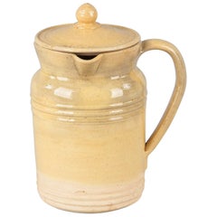 Retro French Terracotta Pitcher with Top From Provence Region, 1960s