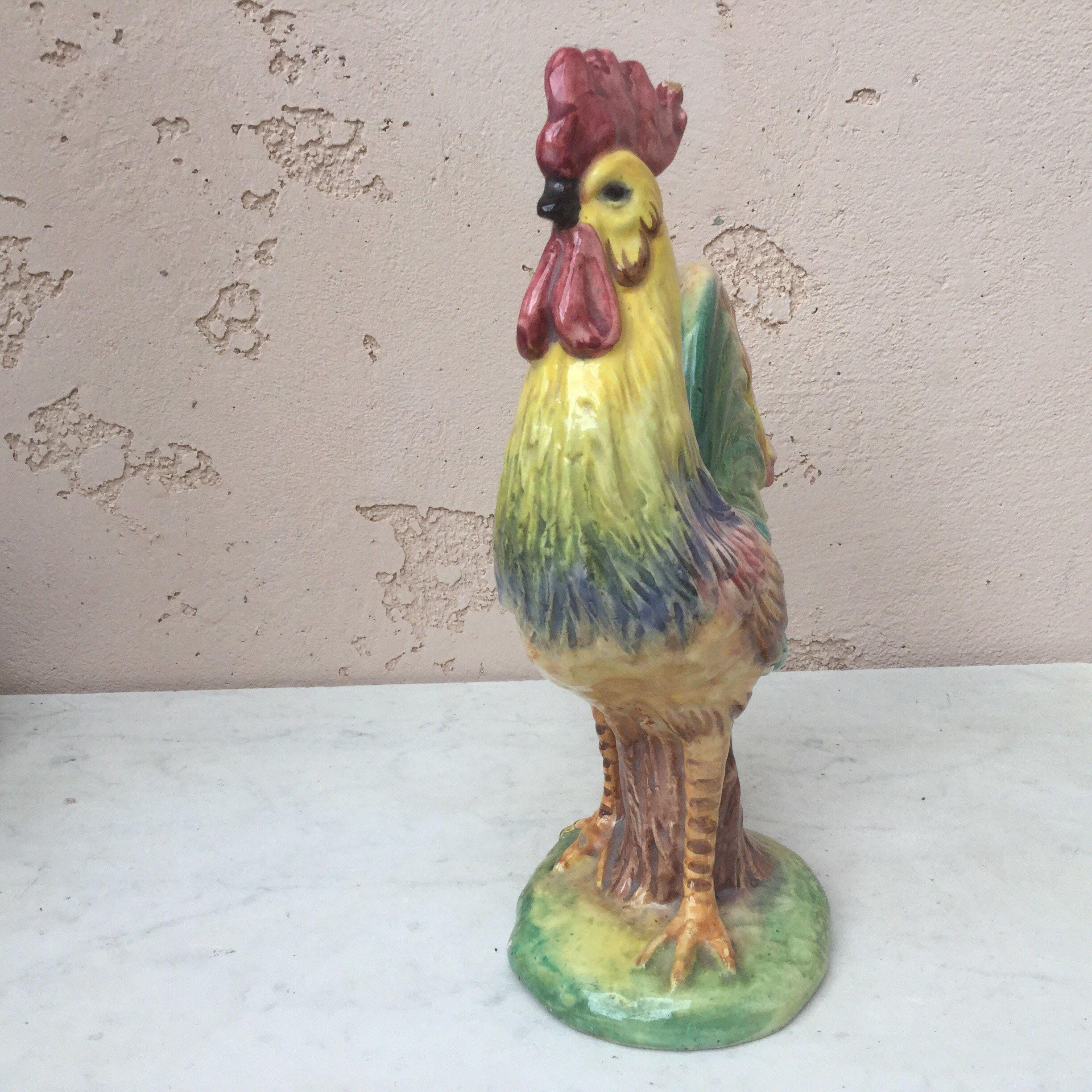 Glazed French Terracotta Rooster Bavent Normandy