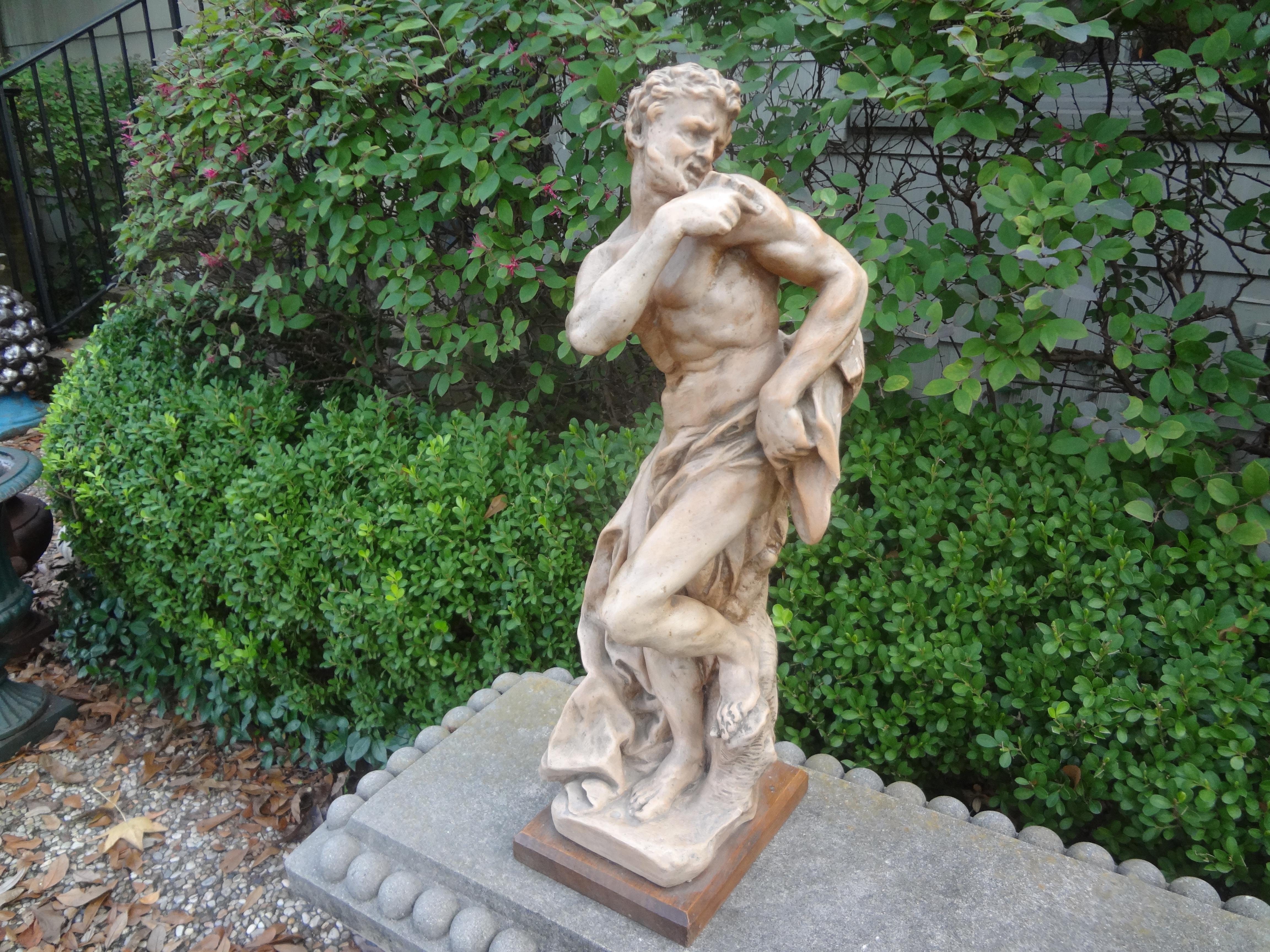French Terracotta Sculpture of a Classical Male For Sale 5