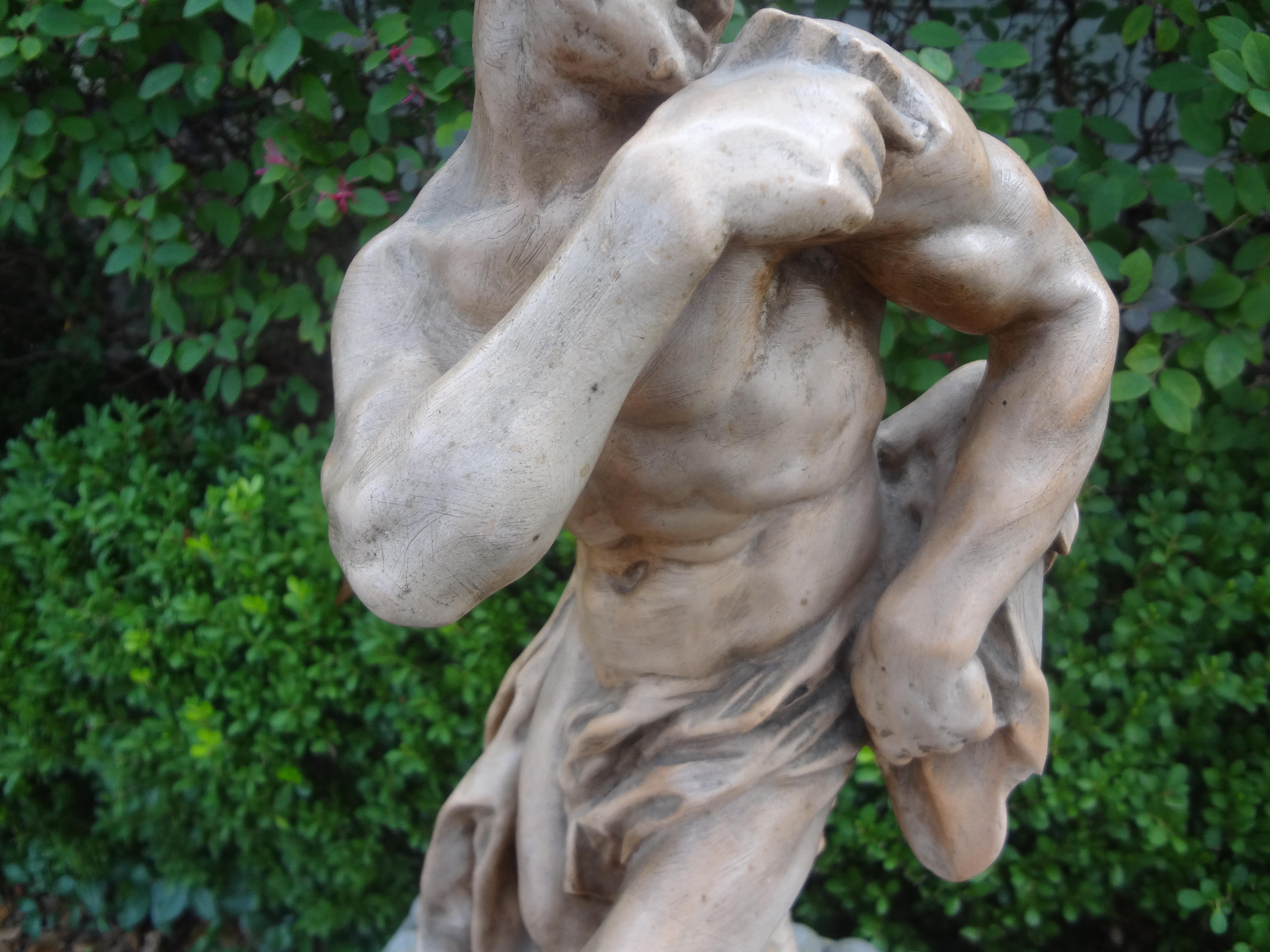 French Terracotta Sculpture of a Classical Male In Good Condition For Sale In Houston, TX