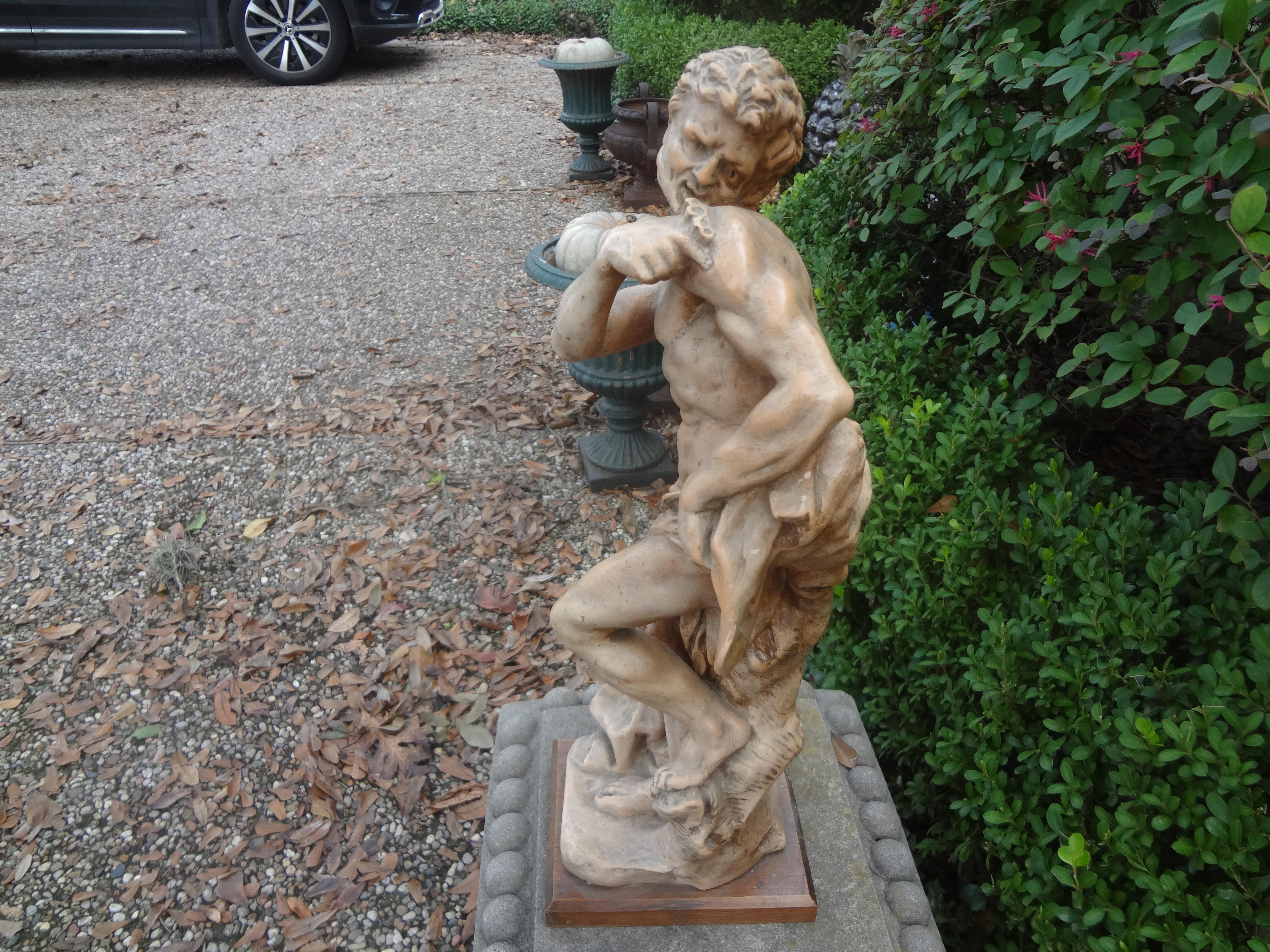 French Terracotta Sculpture of a Classical Male For Sale 3
