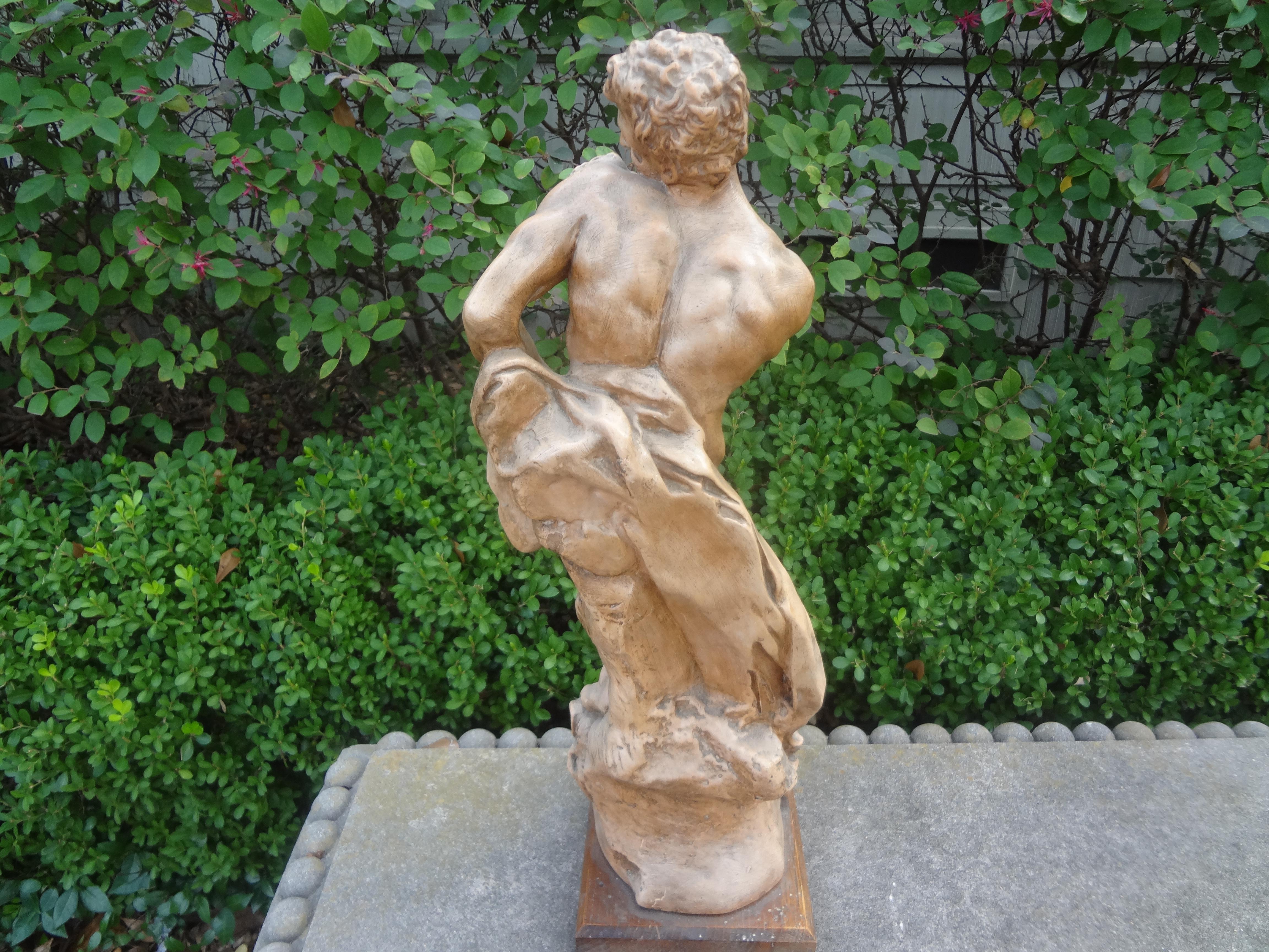French Terracotta Sculpture of a Classical Male For Sale 4