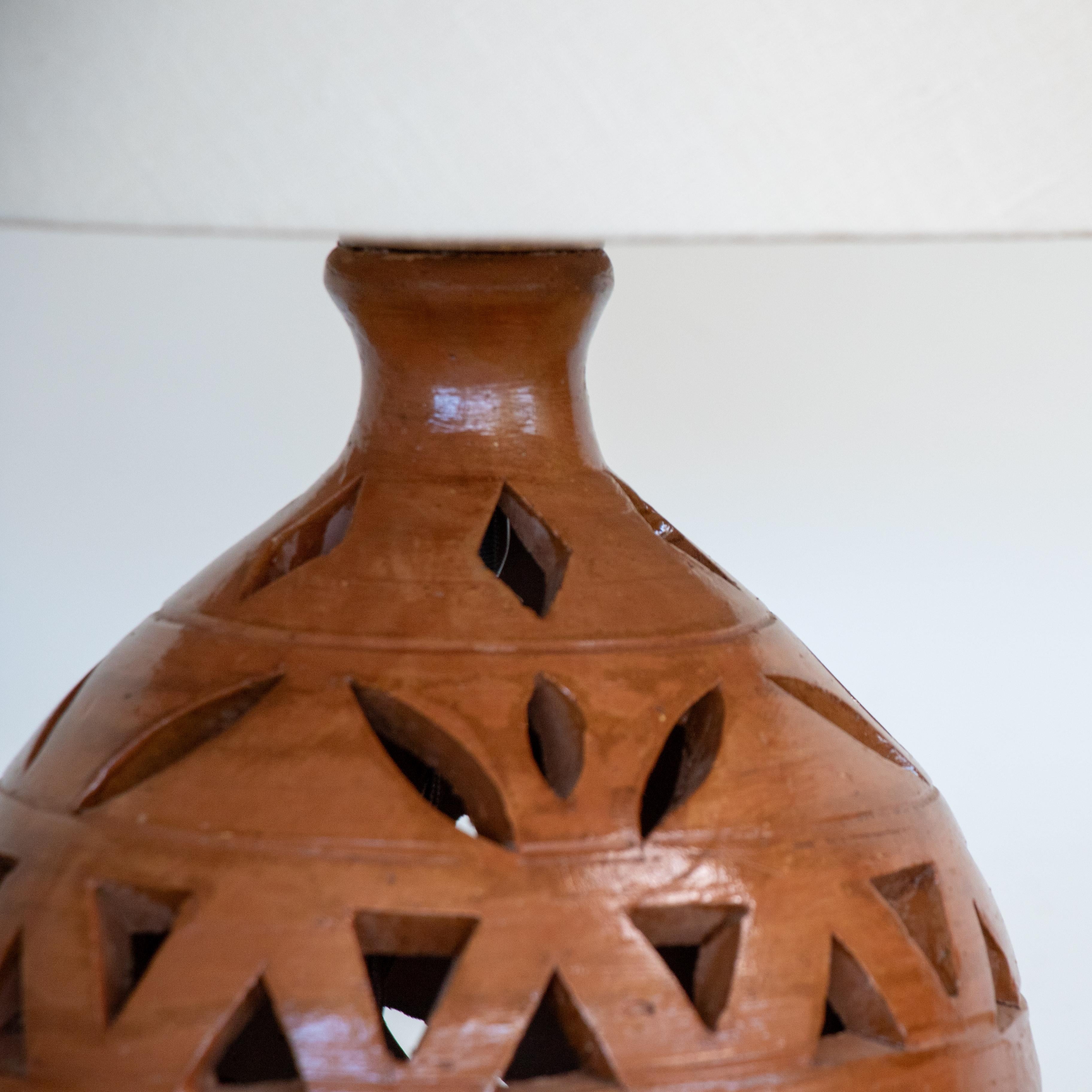 French Terracotta Table Lamp In Good Condition In Los Angeles, CA