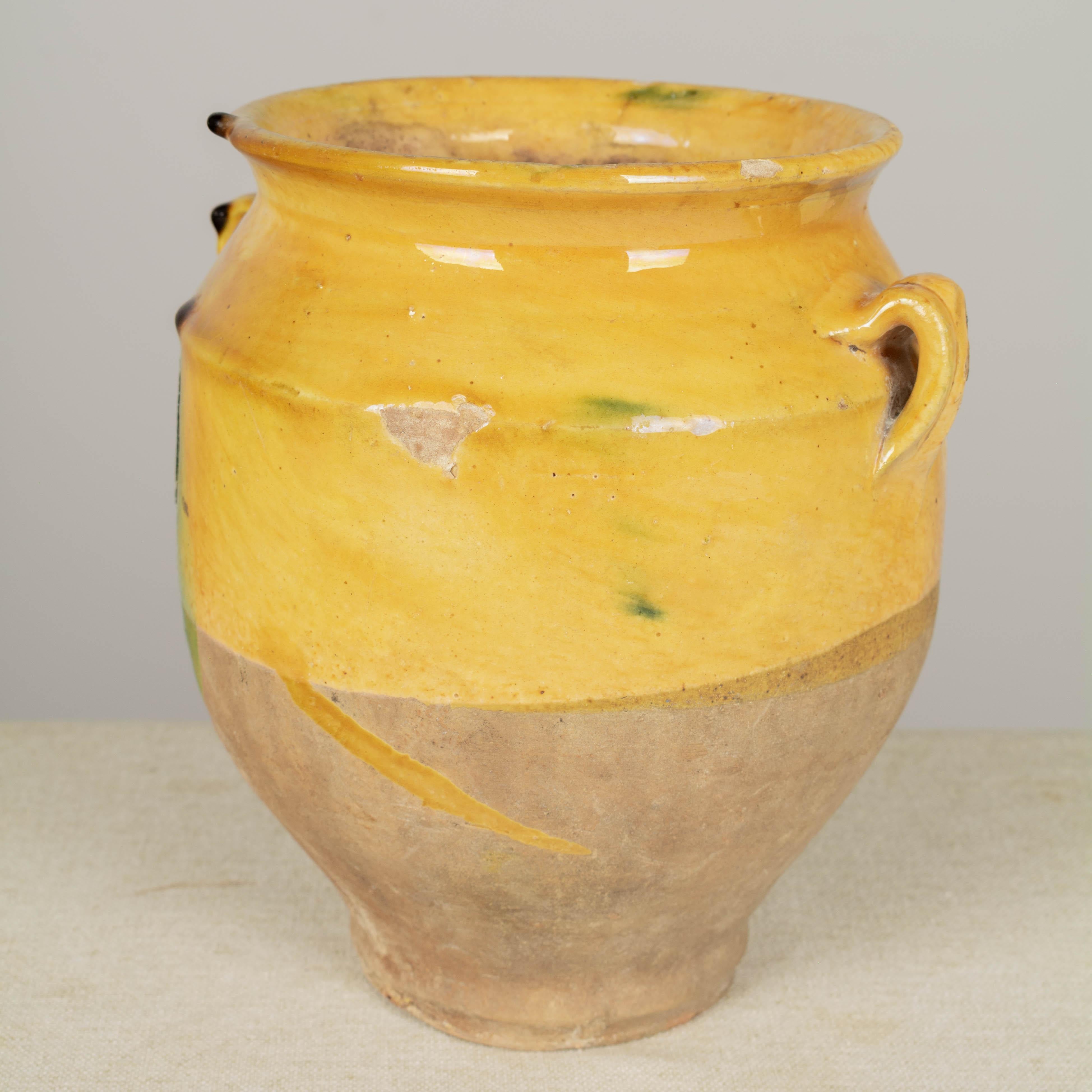 Glazed French Terracotta Vase or Confit Pot For Sale