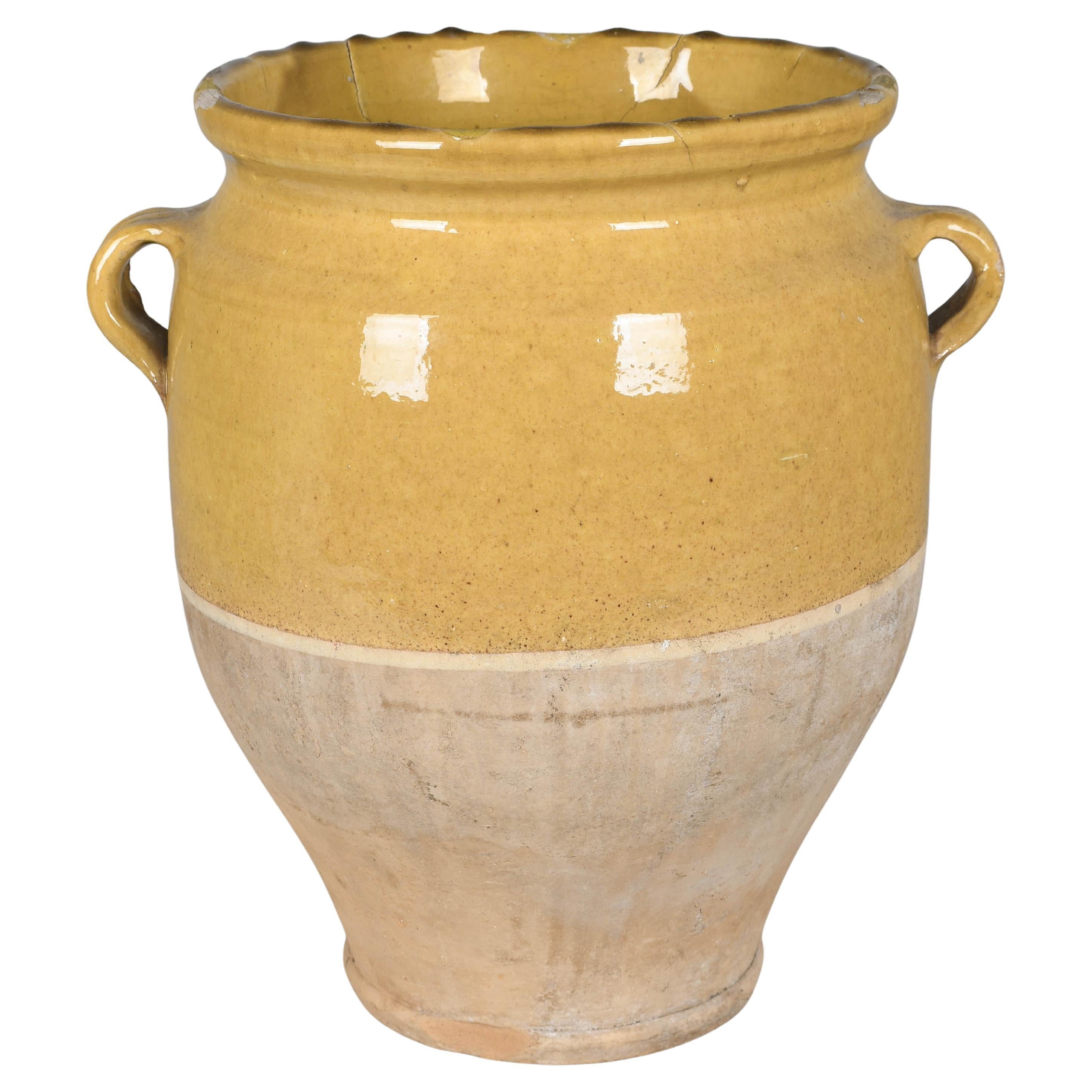 French Terracotta Vase or Confit Pot