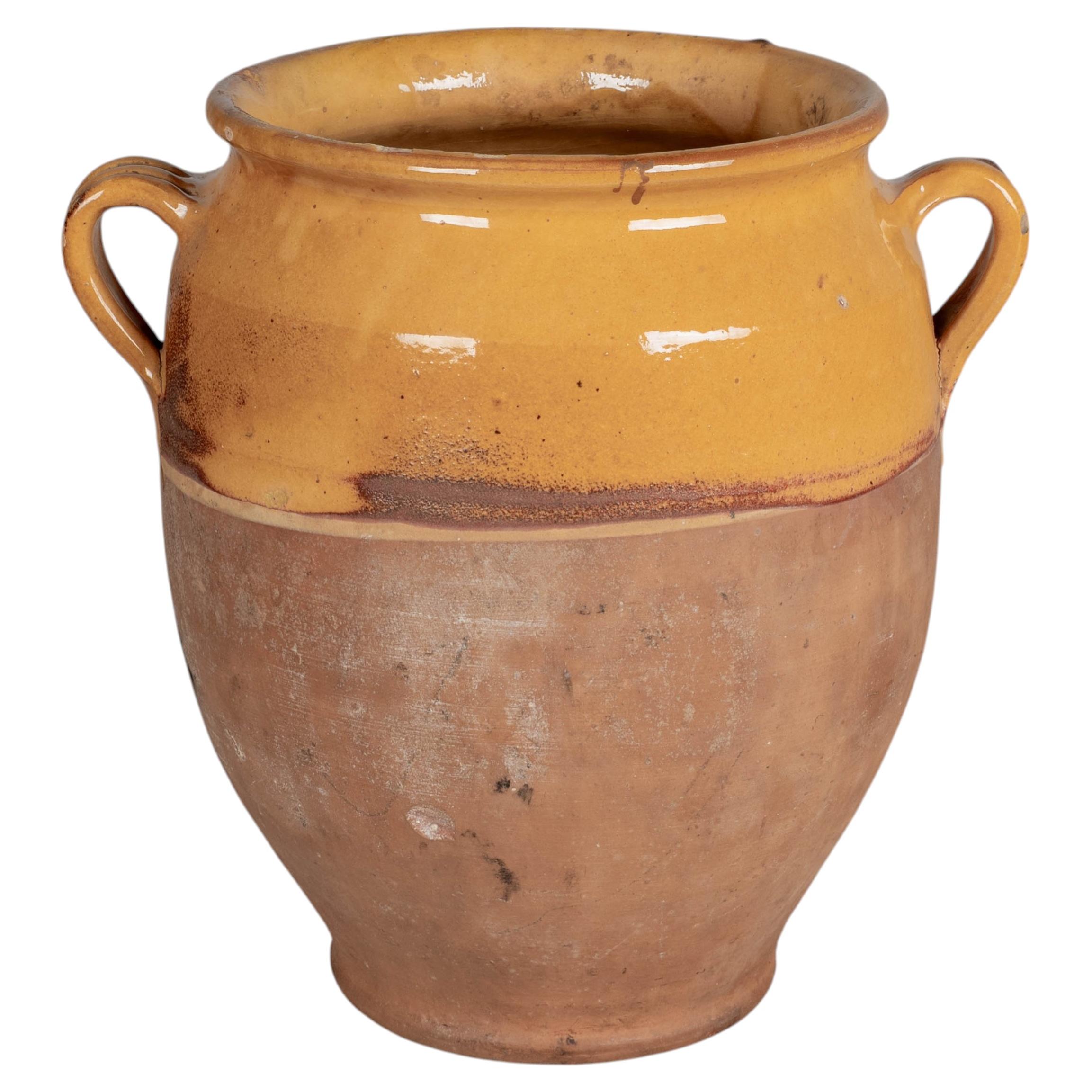 French Terracotta Vase or Pot à Confit 11.75"H