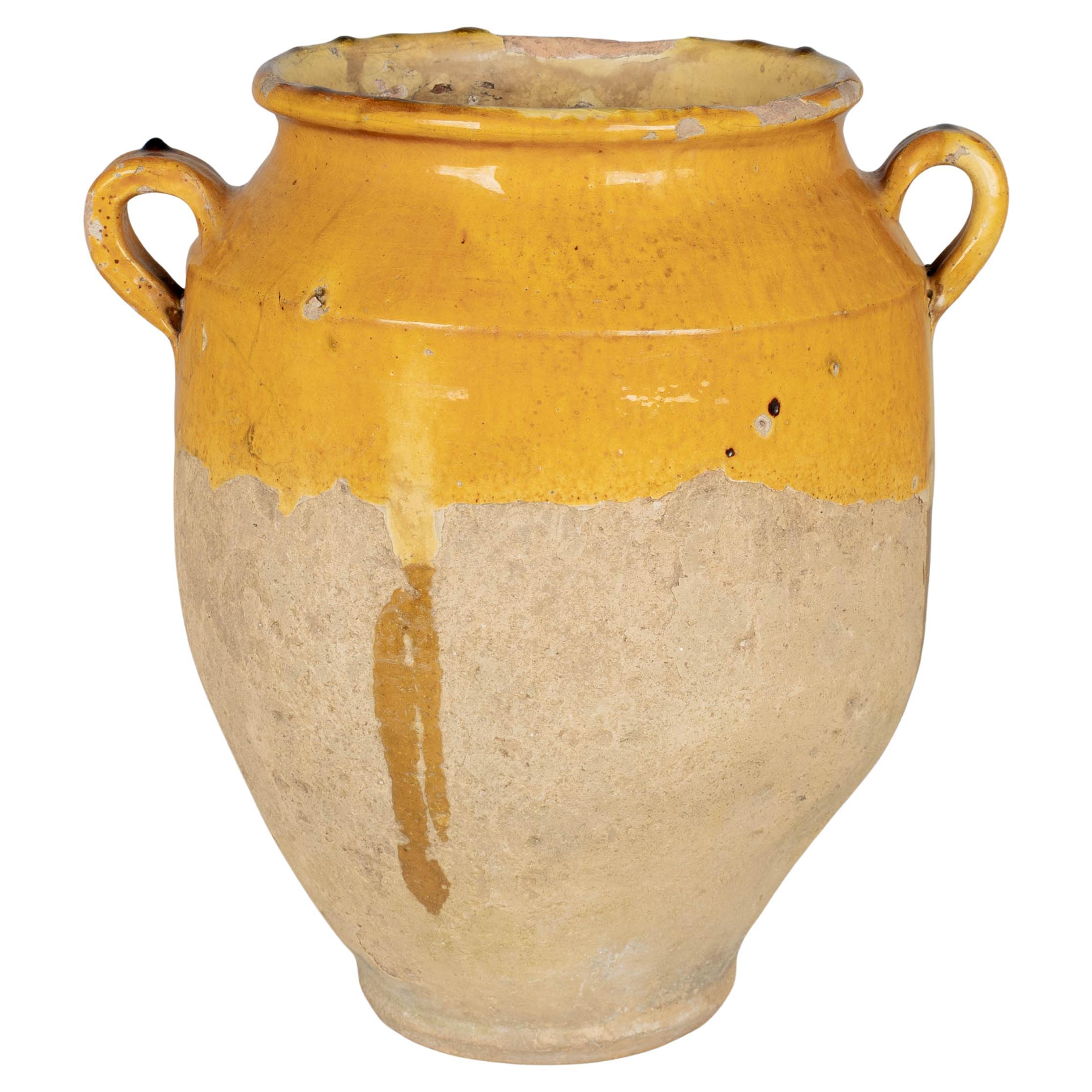 Französische Terrakotta-Vase oder Topf à Confit 12" hoch im Angebot