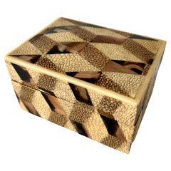 French Tessellated Shagreen and Mother of Pearl Lidded Box