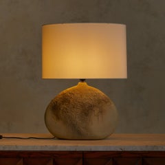 French Textured Ceramic Table Lamp by D. Prioton, 1970s