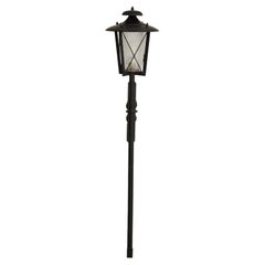 French Textured Glass + Iron Torch Sconce, 1960s