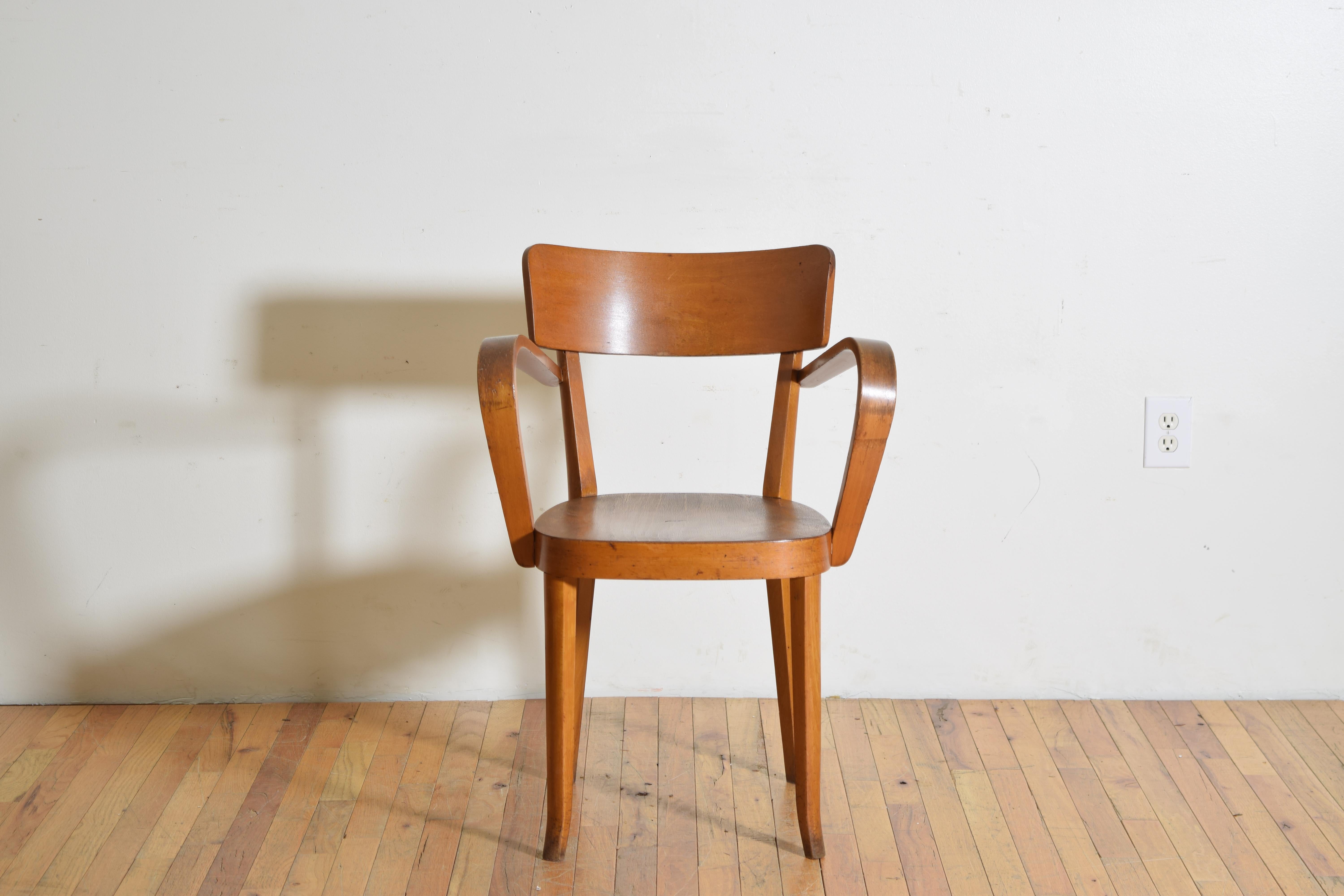 Mid-Century moderno Poltrona francese in legno di faggio in stile Thonet, metà del XX secolo in vendita