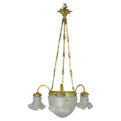Vintage French Three Arm Ceiling Light