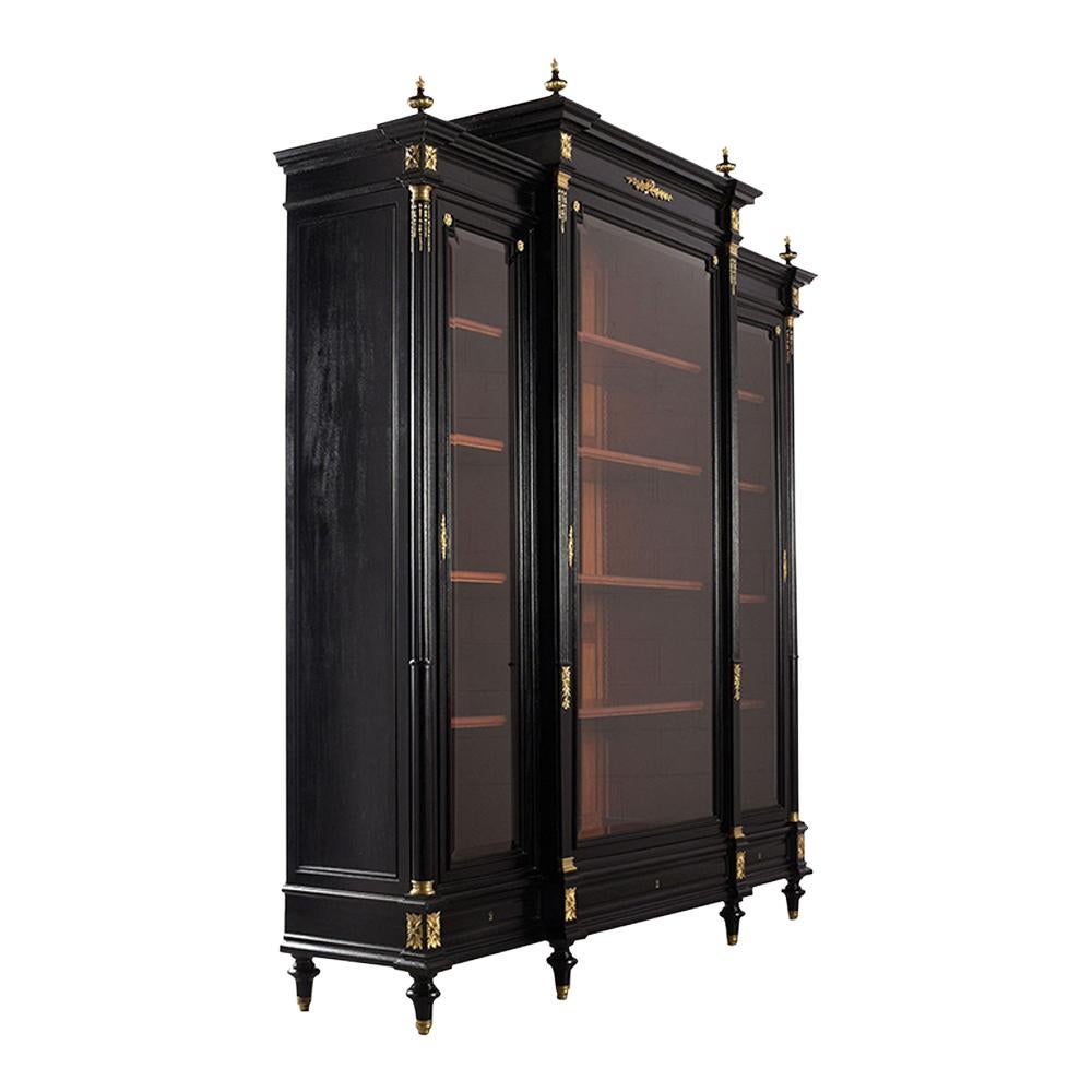 French Louis XVI Style Ebonized Bookcase 2