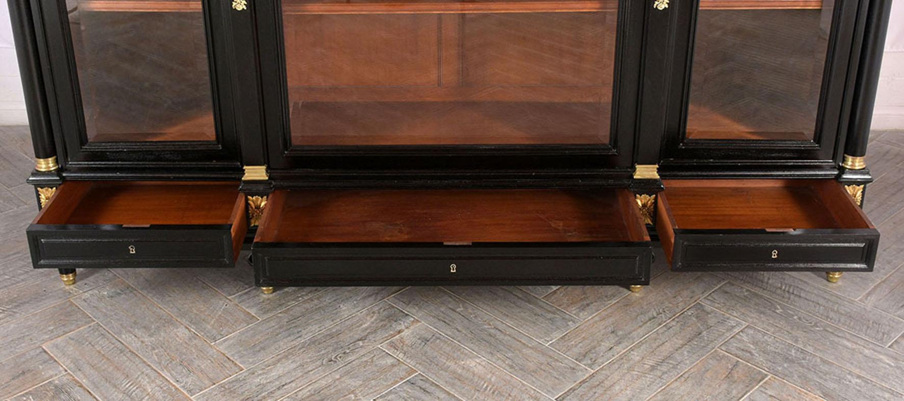 French Louis XVI Style Ebonized Bookcase 1