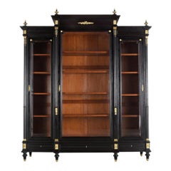 French Louis XVI Style Ebonized Bookcase