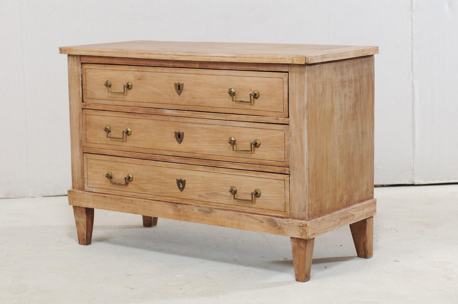 Wood French Three-Drawer 19th Century Commode