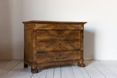 French Three-Drawer Dresser with Beautiful Wood Details and Claw Feet