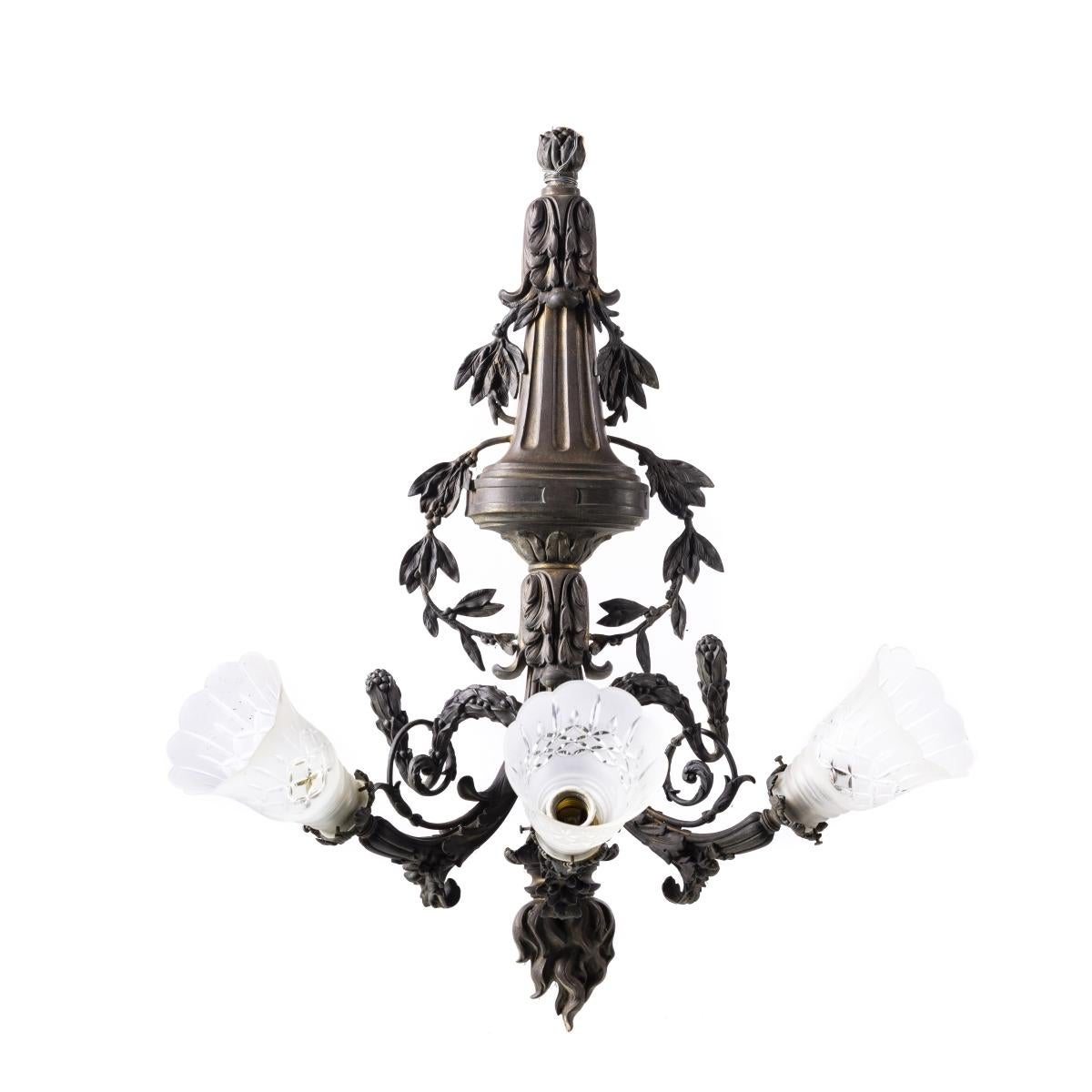 French Three Light Wall Appliance 19th Century In Good Condition For Sale In Madrid, ES