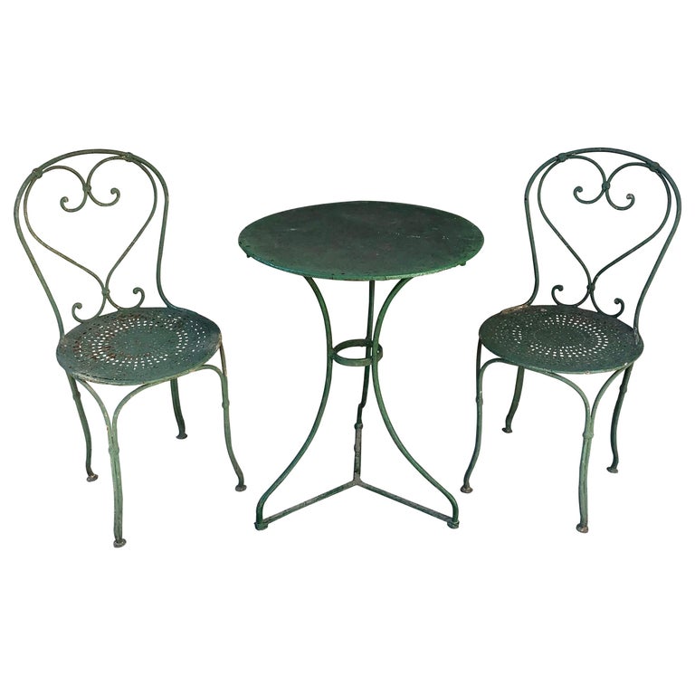 Bistro Set With 19th Century Chairs, Outdoor French Style Bistro Table And Chairs