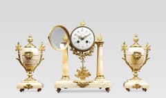 French Three-Piece Clock Set J Pratt Paris