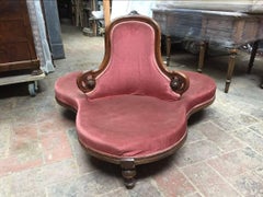French Three Seats Round Sofa from Late 19th Century